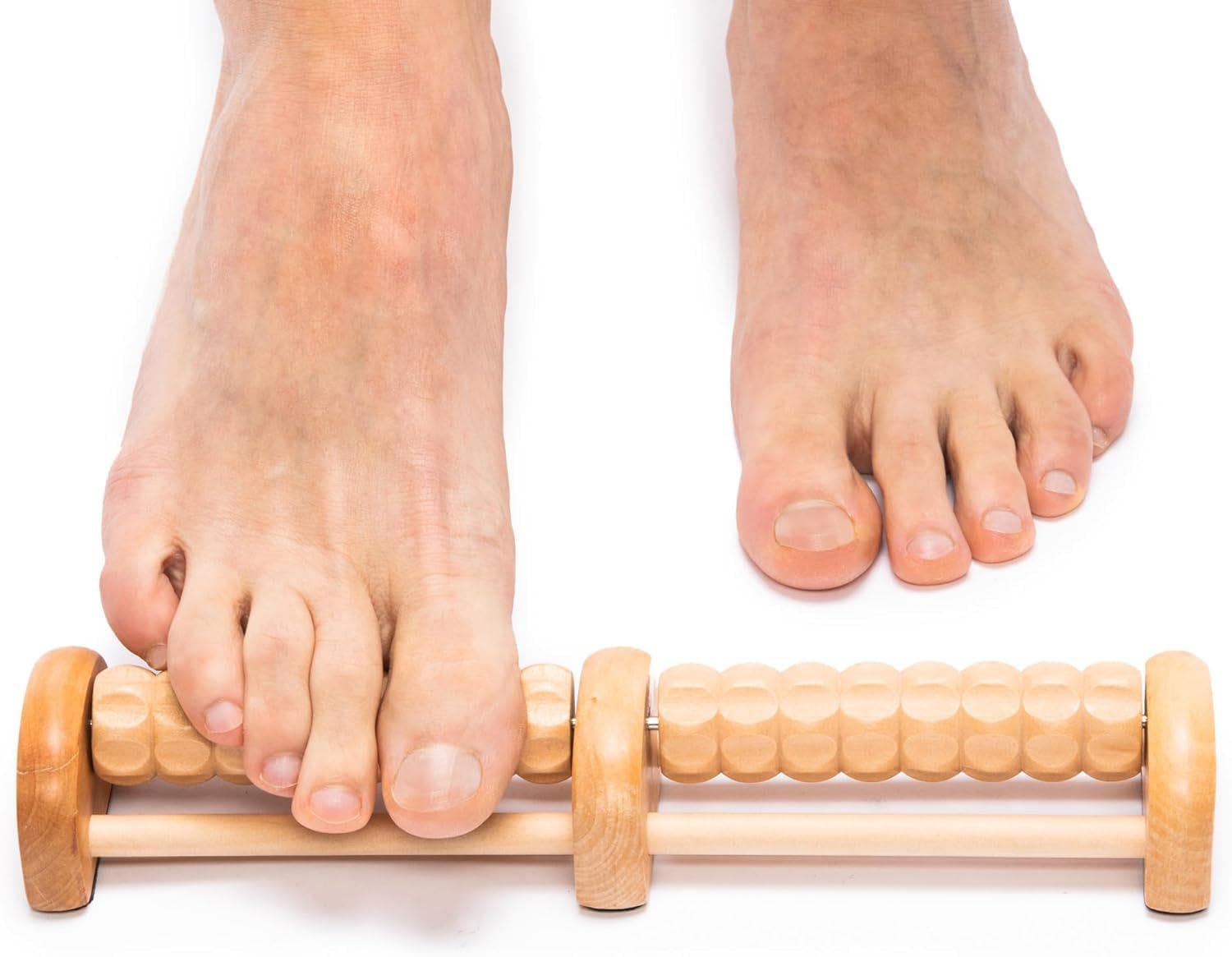 TheraFlow Masajeador Dual de Pies Avanzado - Para ReflexologÃa y NeuropatÃa Diabética - Alivia el Dolor a través de la Acupresión - Madera