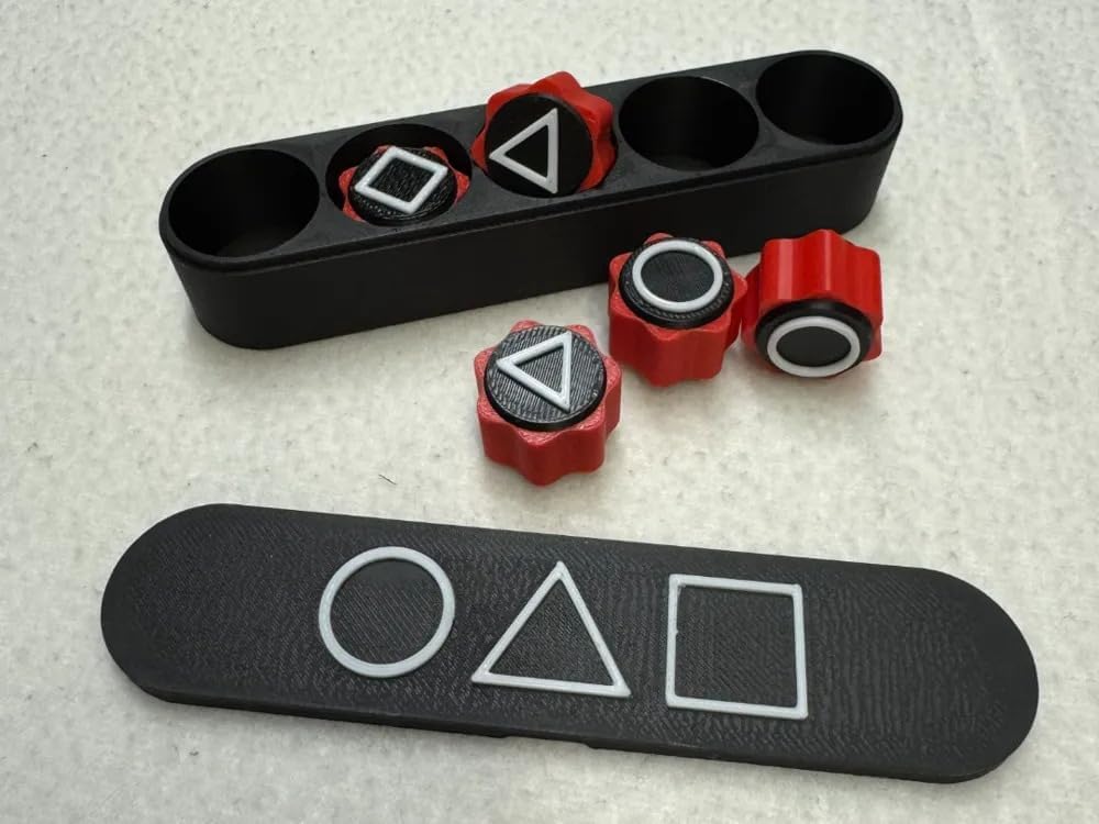 Squid Games Gonggi Dices with Storage case red Theme Coloured