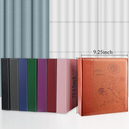 Miniatura 6 de Álbum de fotos de 8 x 10 pulgadas, 2 paquetes de páginas transparentes, cubierta de cuero, deslizante, álbum de fotos, cada uno con capacidad para