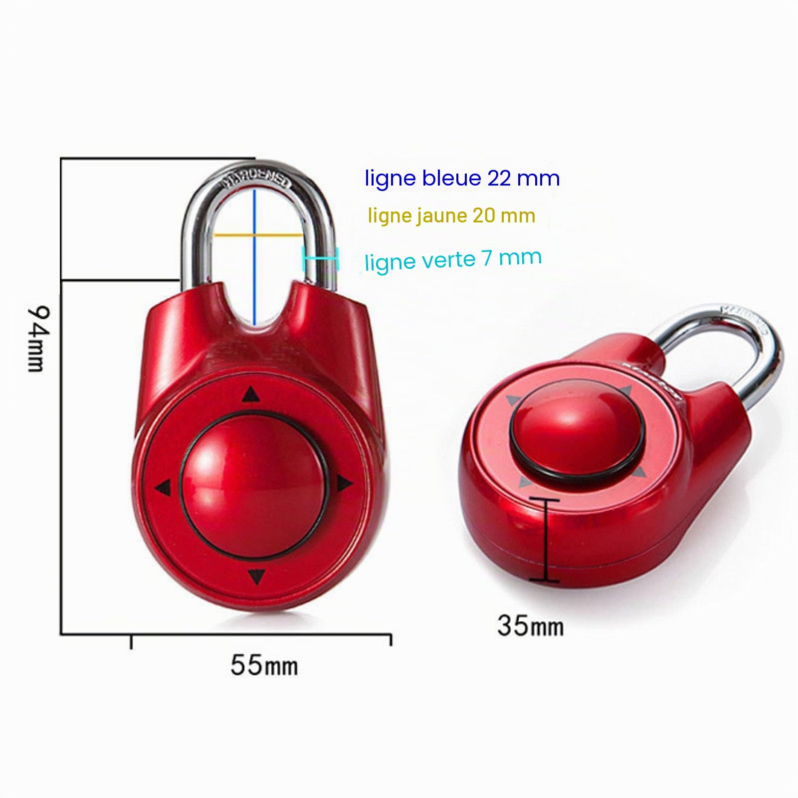 Cadenas Portable Combinaison Mot De Passe Cadenas Directionnel Serrure Casier 5.5 * 9.4Cm