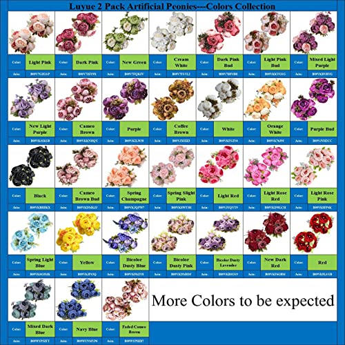 Luyue 2Pcs Vintage Artificial Peony Silk Flowers Bouquet Home Wedding Decoration(Purple) #TOP6