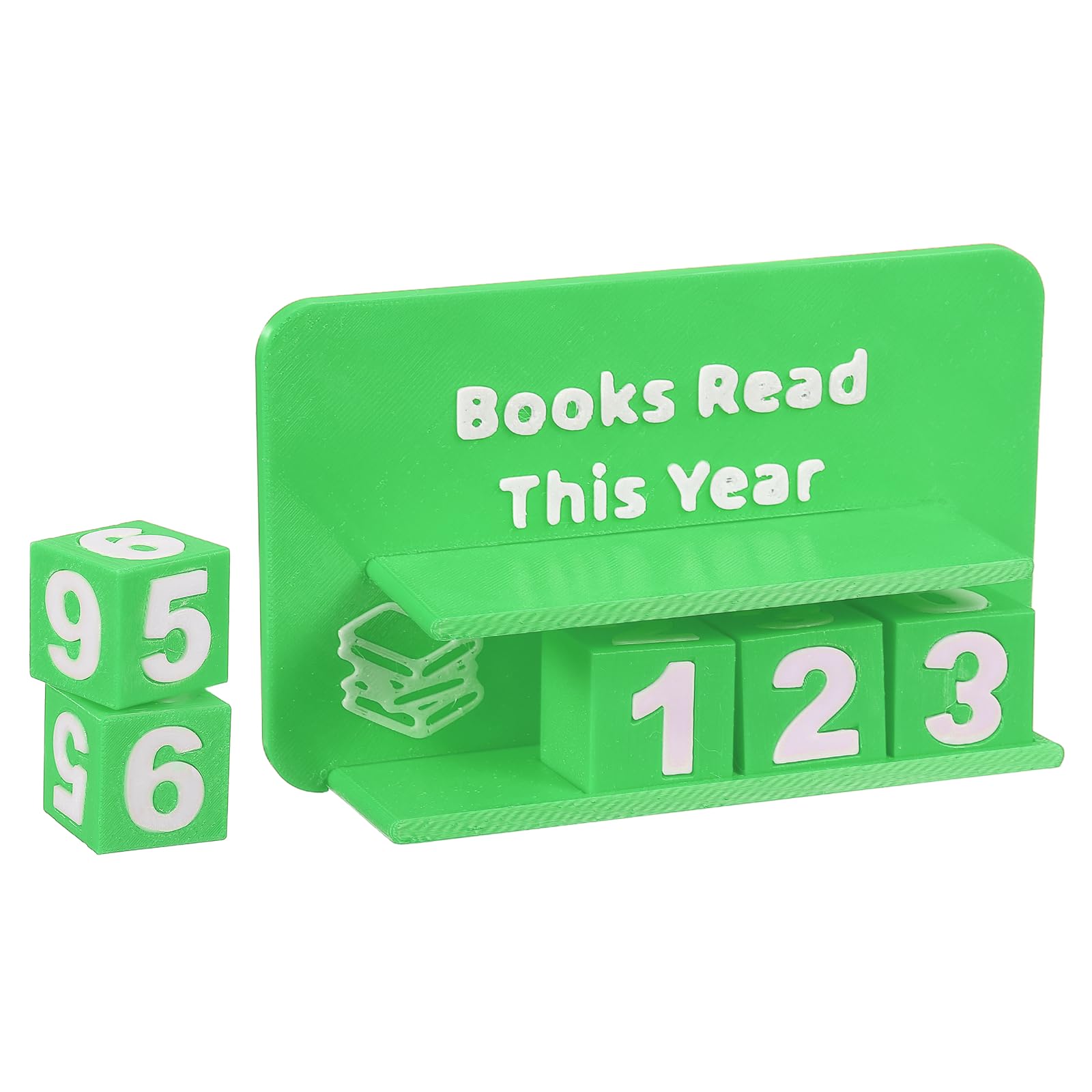 PATIKIL Books Read This Year Tracker, 3D Reading Challenge Counter Sign Library Bookshelf Decor Reading Challenge Number Up to 999 Bookmark for Reader Book Lovers Teachers, Green