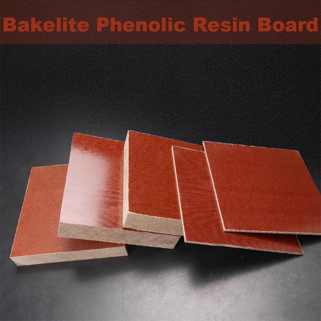 CKSEKD 1pcs 2mm-20mm Thick Bakelite Phenolic Resin Board Electrical Sheet Metal Plate, Antistatic Insulation High Temperature Resistance(Size:4x100x100mm)