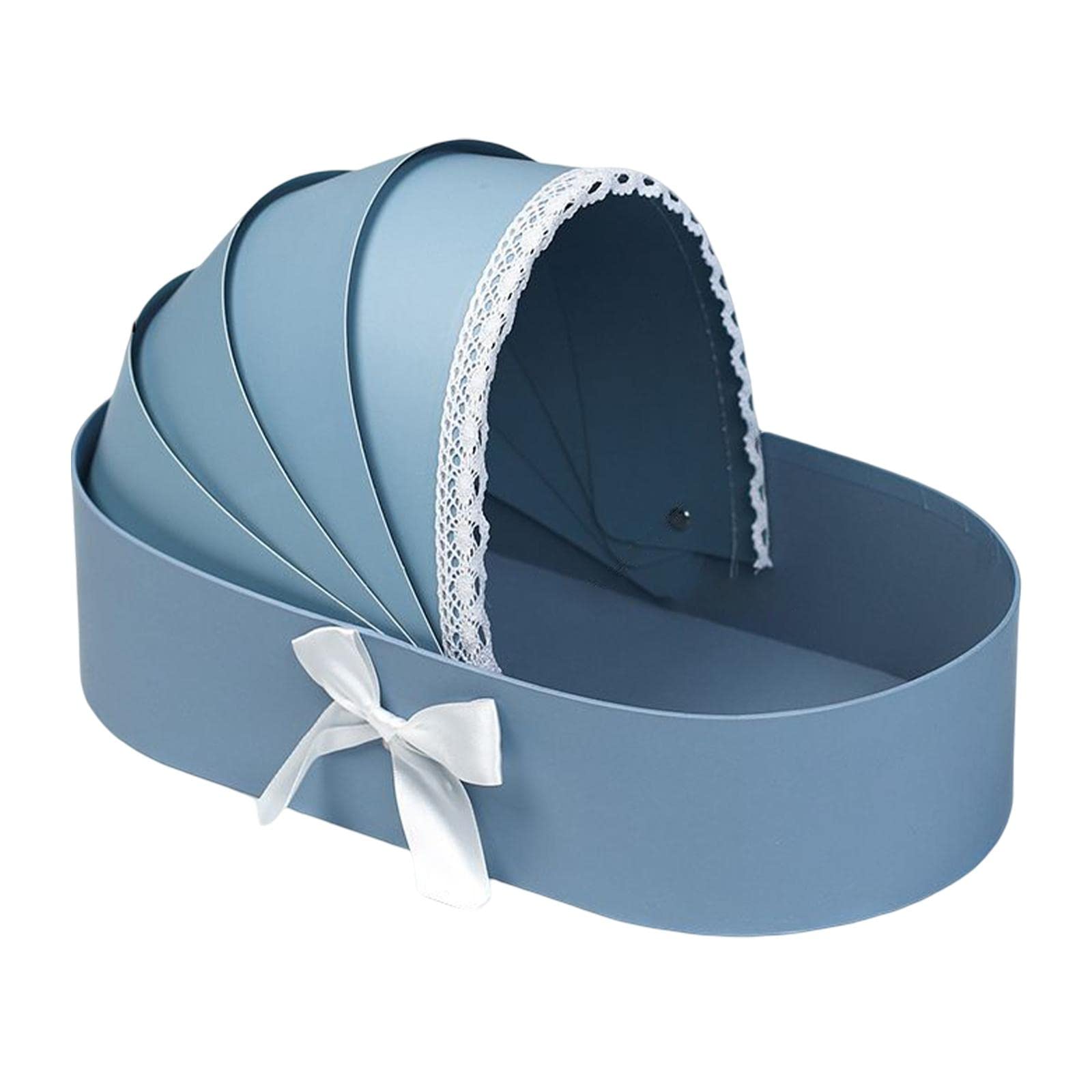 Spitzenband Blumenkasten Arrangement Korb für Hochzeit Wohnkultur Geburtstag Blau, 33,5 x 17,5 cm