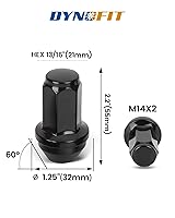 Vista 48 de Dynofit Tuercas de llanta de 0.472 in x 1.5 compatibles con Ford Lincoln, para fusión 2006-2019, Escape 2001-2019, enfoque 2012-2018, tuercas