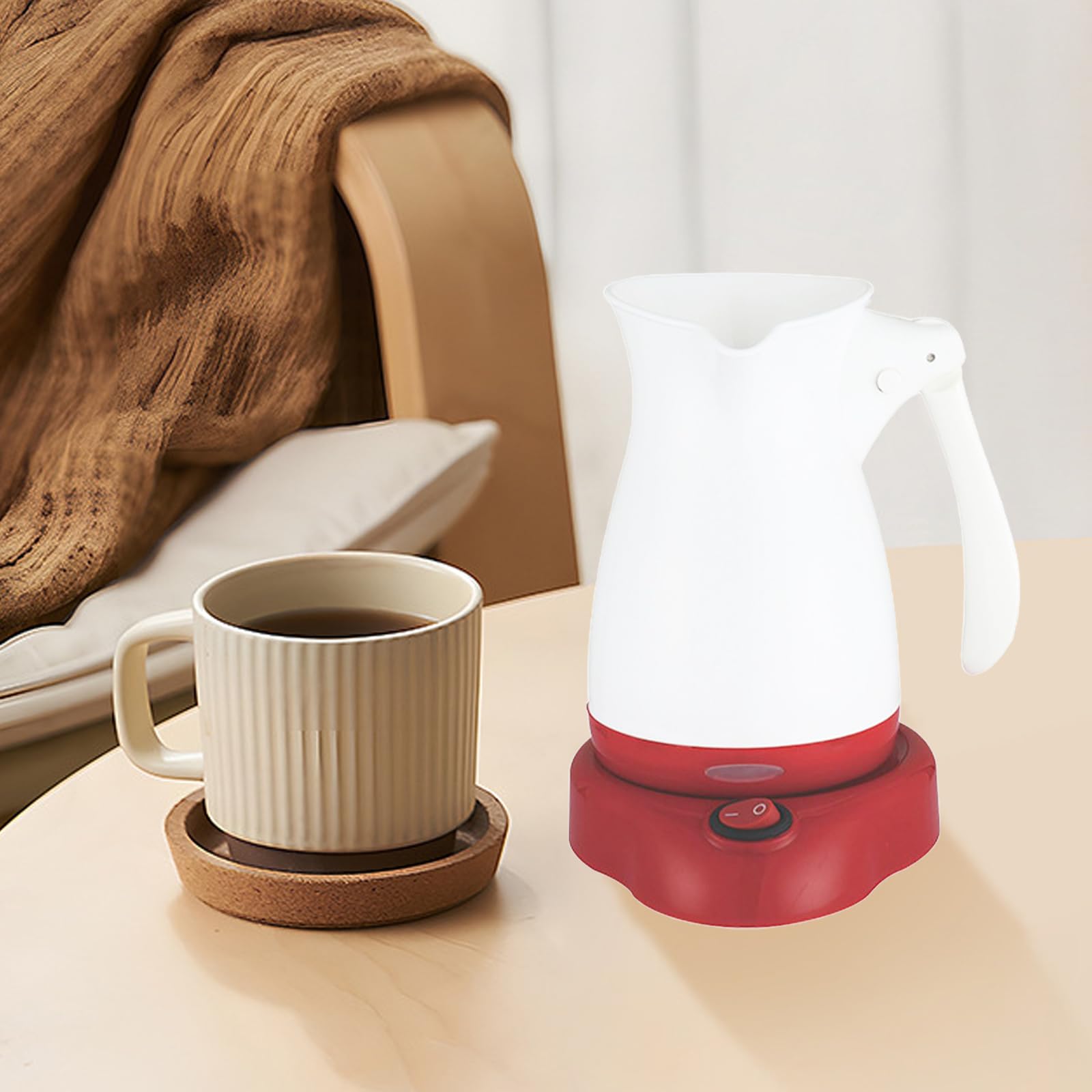 Elektrische Kaffeekanne, 500ML 500 W Elektrische Türkische Kaffeekanne, Türkisch e Kaffeekann e, Türkischer Kaffeekocher Für Zuhause,Büro, Weiß