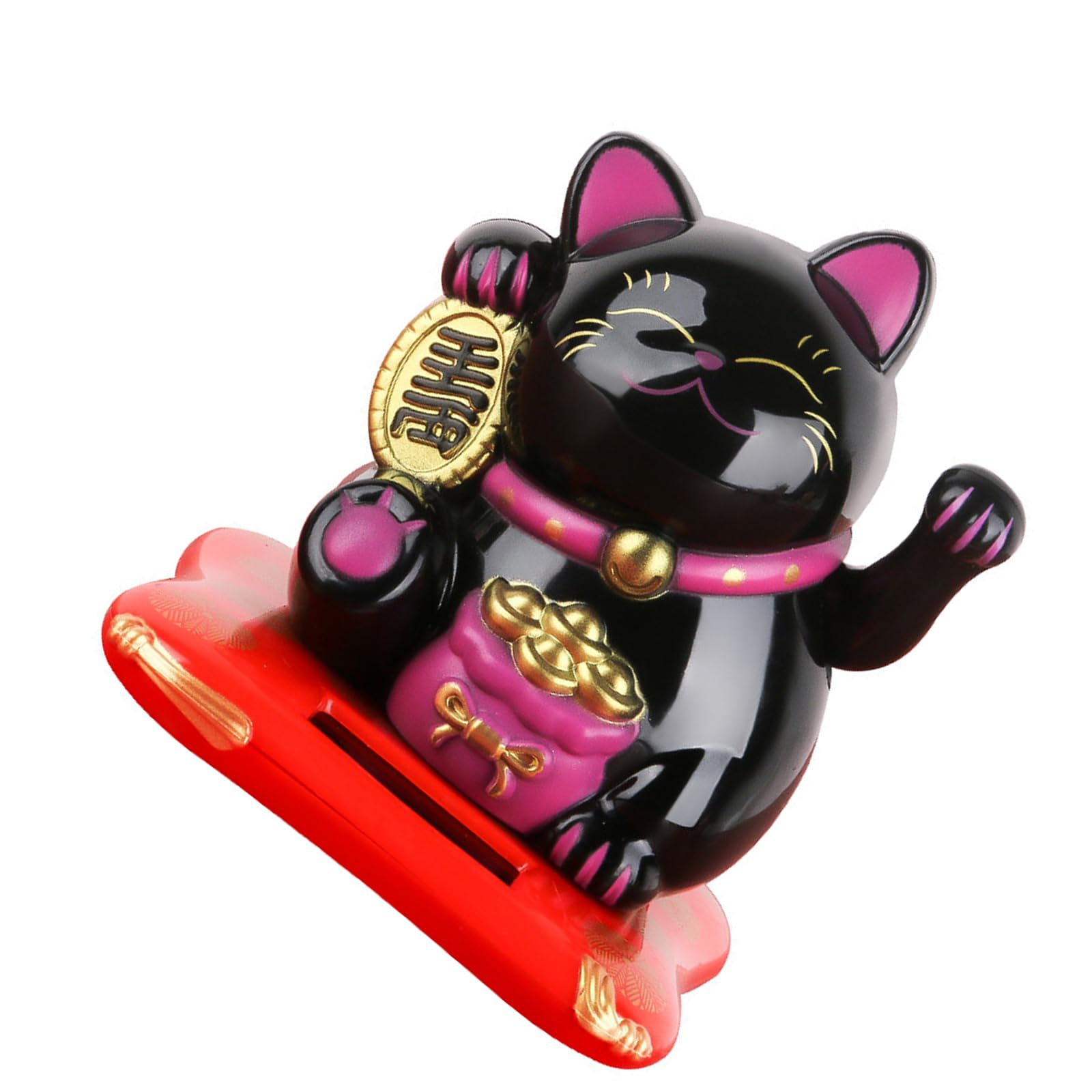 Hsioluted Quiet Solar Wealth Puss Car Charm 5.5 Inch Polystyrene Decorative Symbol for Best Vehicle Interior Deck Battery Complimentary Solar Successful Puss Display Deck