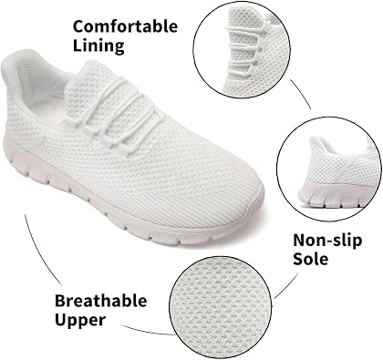 Mens Running Shoes Walking Non Slip Trainers Casual Sneakers Gym Tennis Sport Jogging Workout Outdoor Lightweight Breathable Mesh Comfortable Fashion