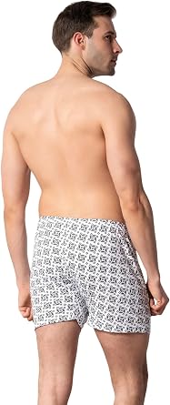 Dawn Star Men's Patterned Cotton Boxer Panties 6 Pack