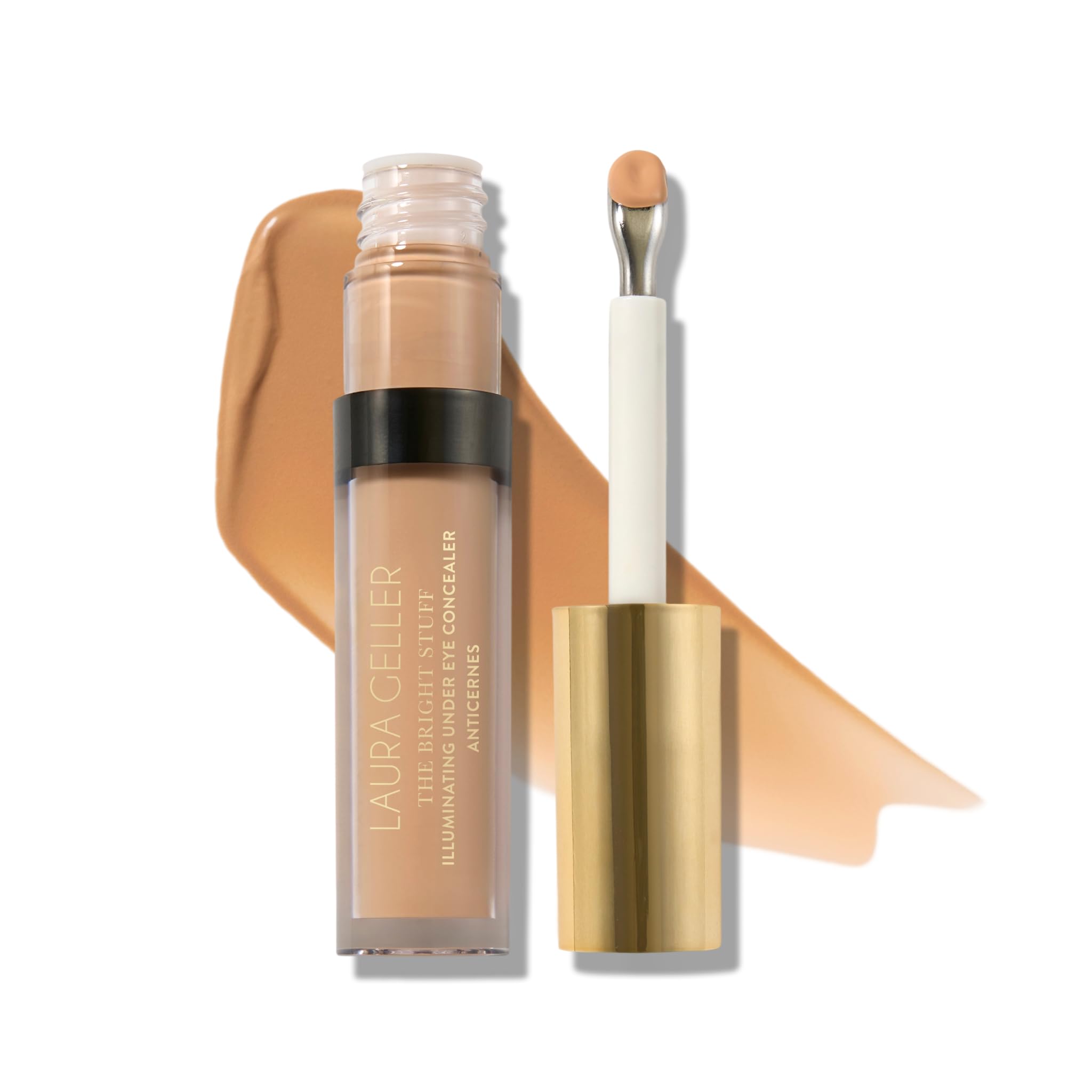 LAURA GELLER NEW YORK The Bright Stuff Illuminating Under Eye Concealer with Cooling Metal Tip - Light Coverage (04 Medium)