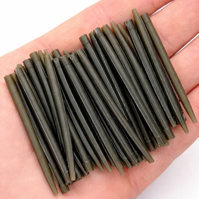 EUROKAN TACKLE Anti Tangle Sleeves for Carp Fishing Rigs 40pcs Rubber Rig Sleeves, Dark Green - UK