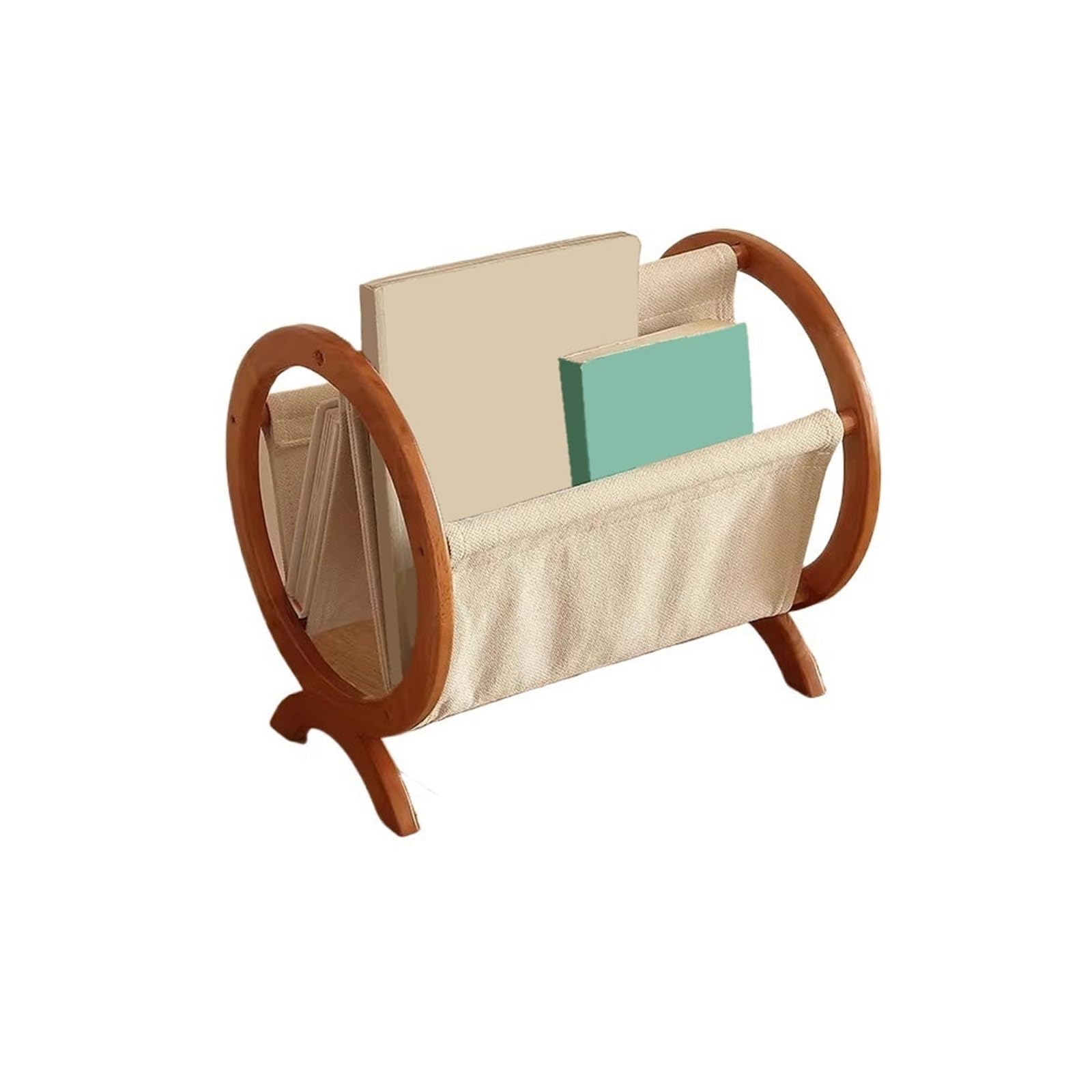 Zhaoj24-05 Bookcase Retro Wooden and Fabric Bookshelf Home Creative Magazine Storage Rack