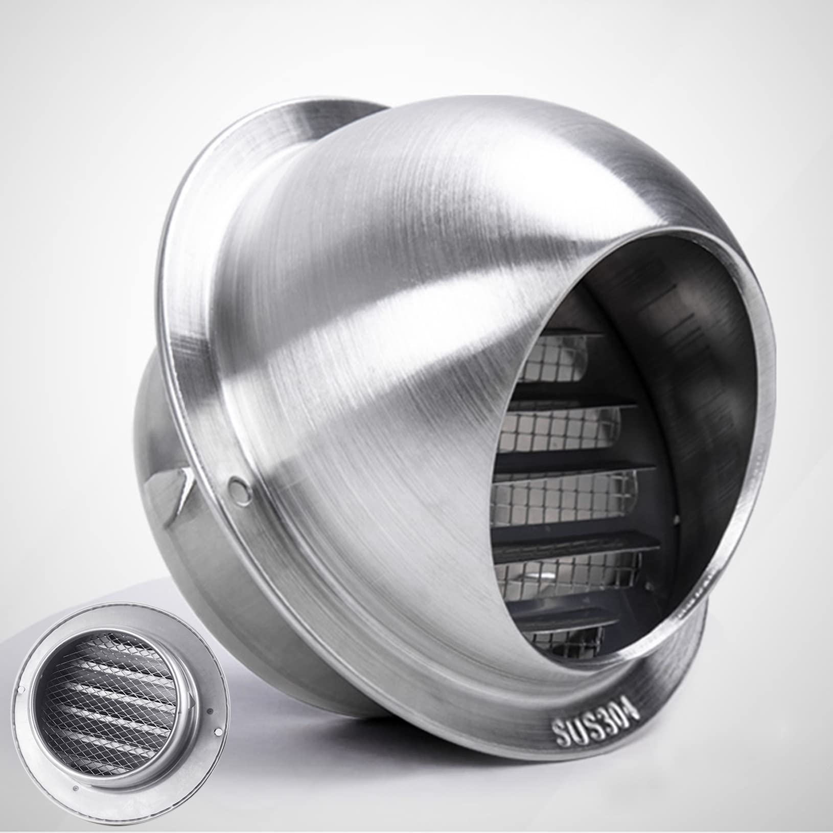 LIGUOYI Grille D'Aération Mural Bouches D'aération avec/Maille Rond Grille De Ventilation (ø150mm ~ 300mm) Bouchon Rond en Acier Inoxydable 304 Contre Les Vents Contraires Et La Pluie (Size : 160mm)