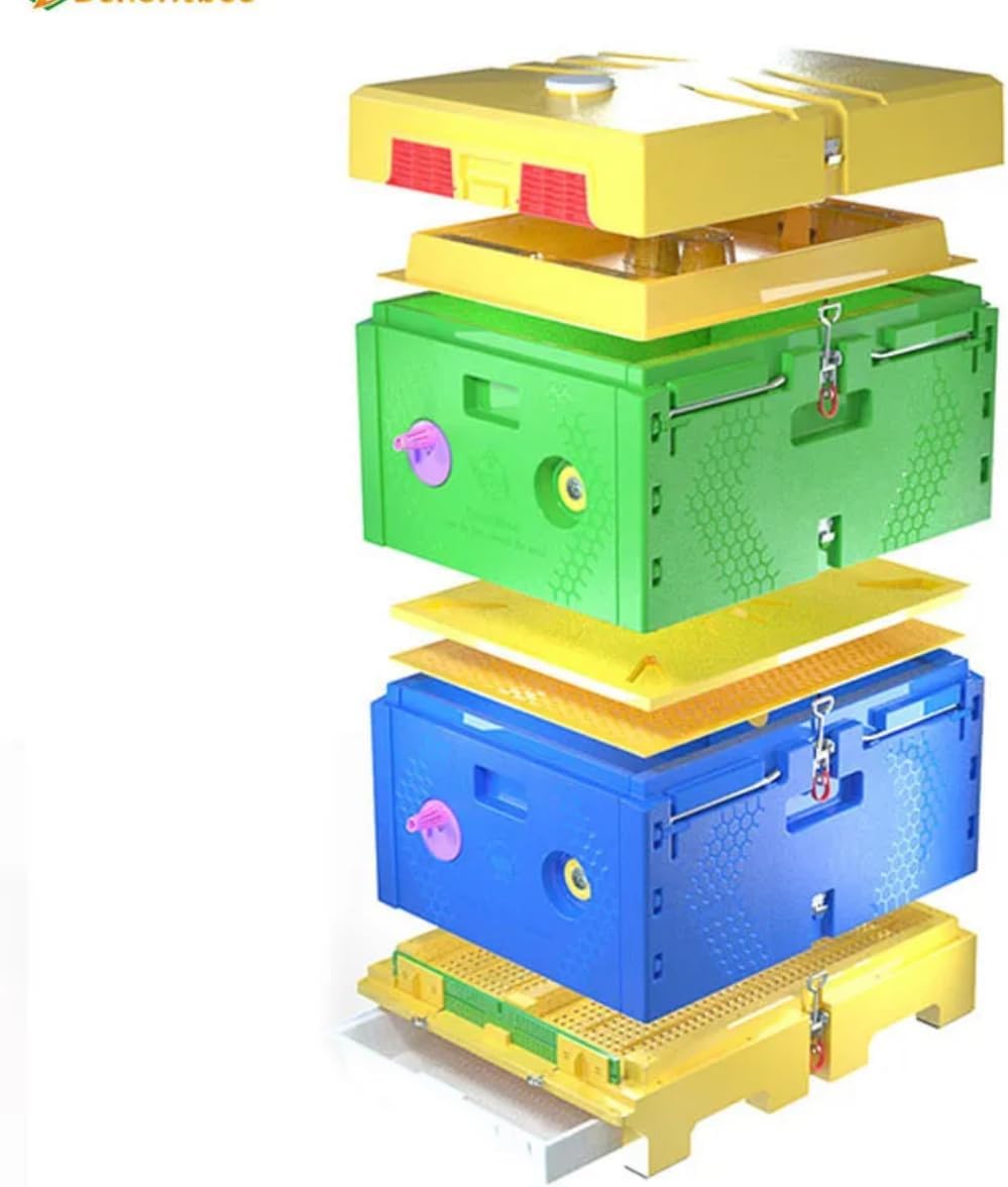 Generic Plastic Insulated Beehive 2 Layers, Great in The Market, RED/BLUE