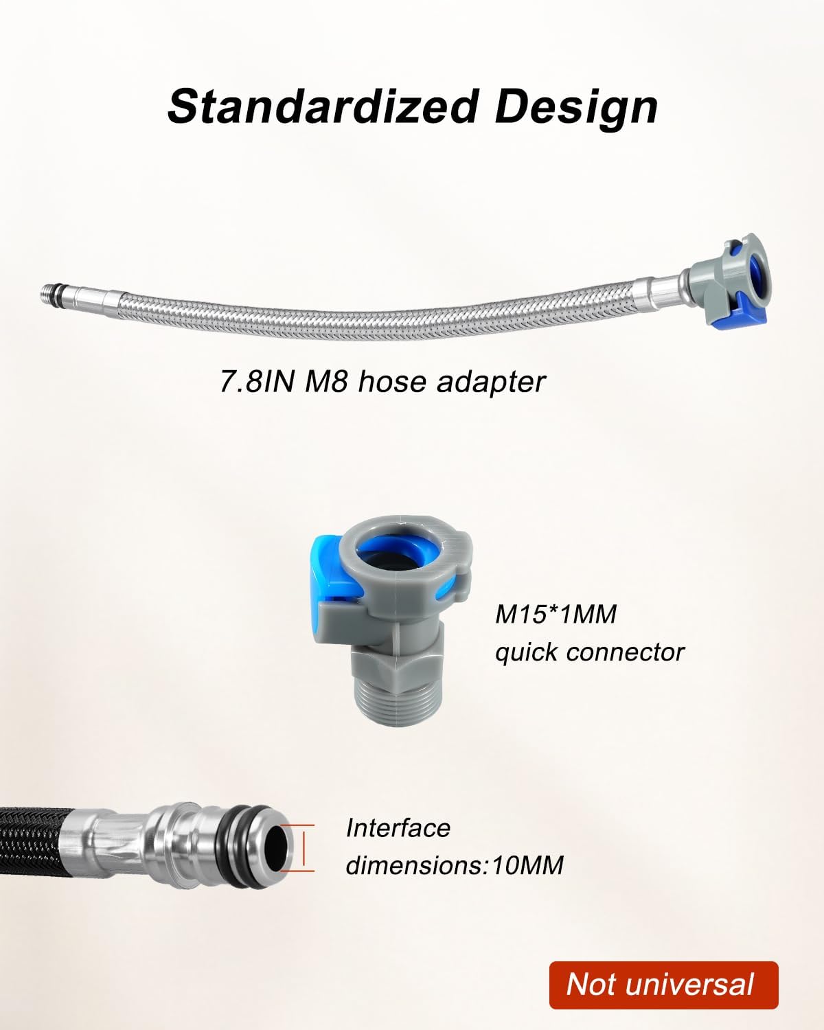 Pull Down Kitchen Faucet Hose M15*1MM X G1/2, 59 Inch 360° Rotation Hose with Quick Connect Fit for APPASO FORIOUS WOWOW OWOFAN WEWE