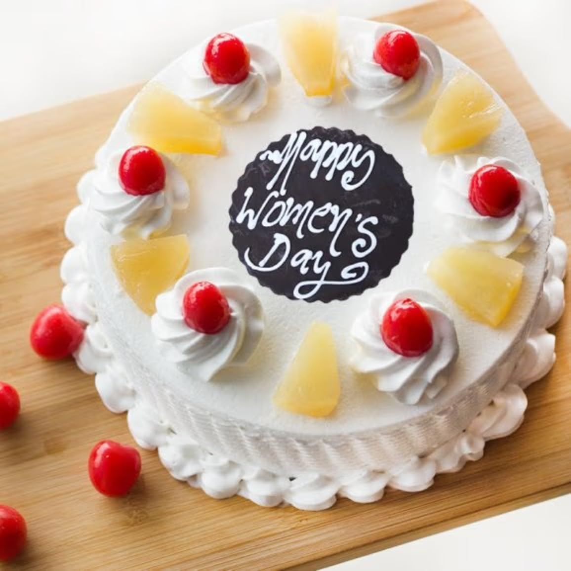 FlowerAura Women's Day Special Delicious Eggless Pineapple Cake Perfect Gift's For Girlfriend, Mom, Sister, Sister-In-Law, Mother-In-Law, Friend, Employee, Wife (Same Day Delivery) (0.5Kg)-image-11