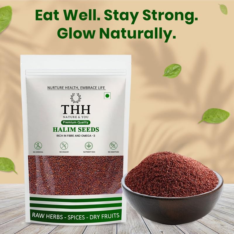 THH Halim Seeds 800g - Aliv Seeds | Rich in Fiber, Omega-3 & Essential Nutrients | Immunity Booster Superfood | Haleem Seed for Eating, Digestion, and Heart Health | Natural Superfood