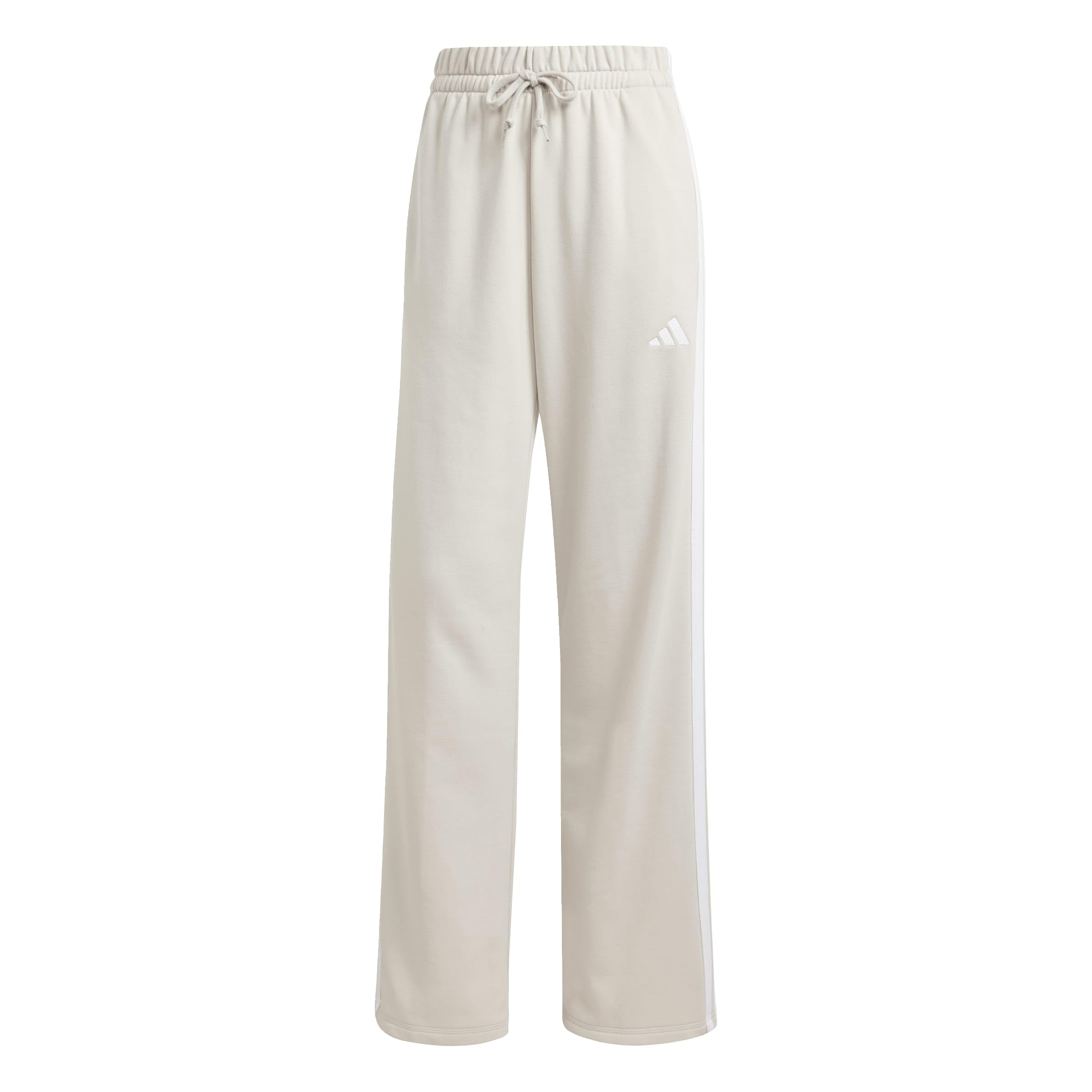 adidas Femme Essentials 3-​Stripes Open Hem French Terry Pants, Wonder Alumina/​White, S
