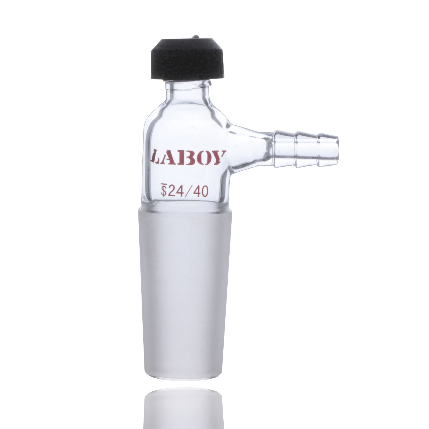 Laboy Glass Inlet Thermometer Adapter 24/40 with Side Hose Connection Lab Glassware