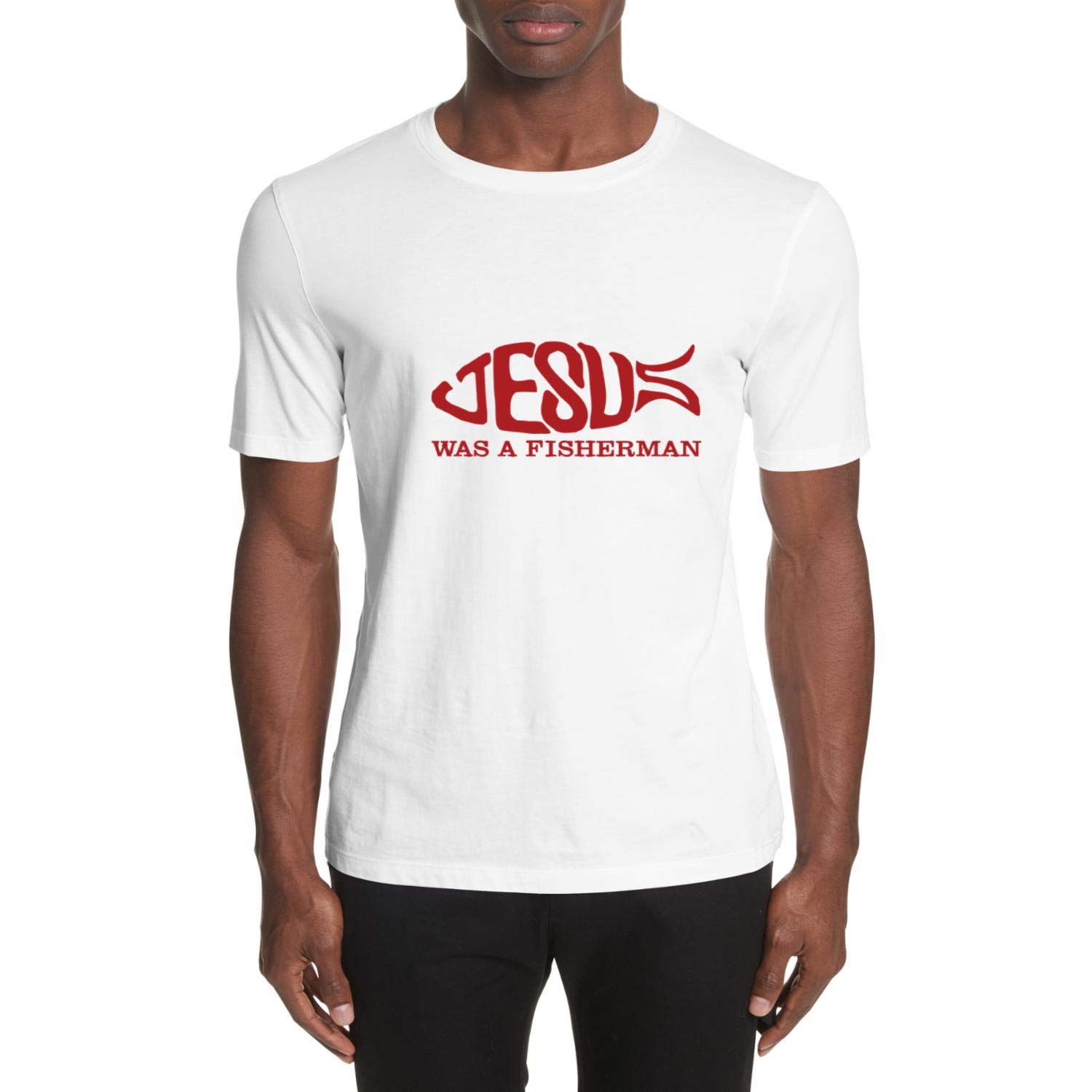 T-shirt pêche au crochet Jésus premium Art_007 Blanc S