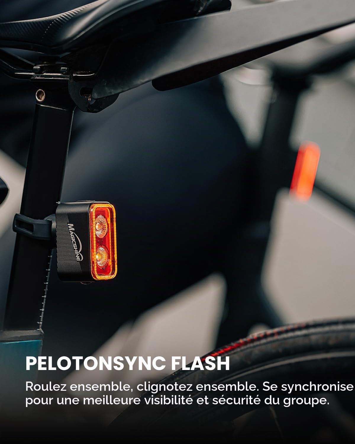 Magicshine Feu arrière de vélo SEEMEE 400, 400 lumens, Vision à 360°, capteur de freinage Intelligent, étanche IPX6, idéal pour Les Sorties Nocturnes