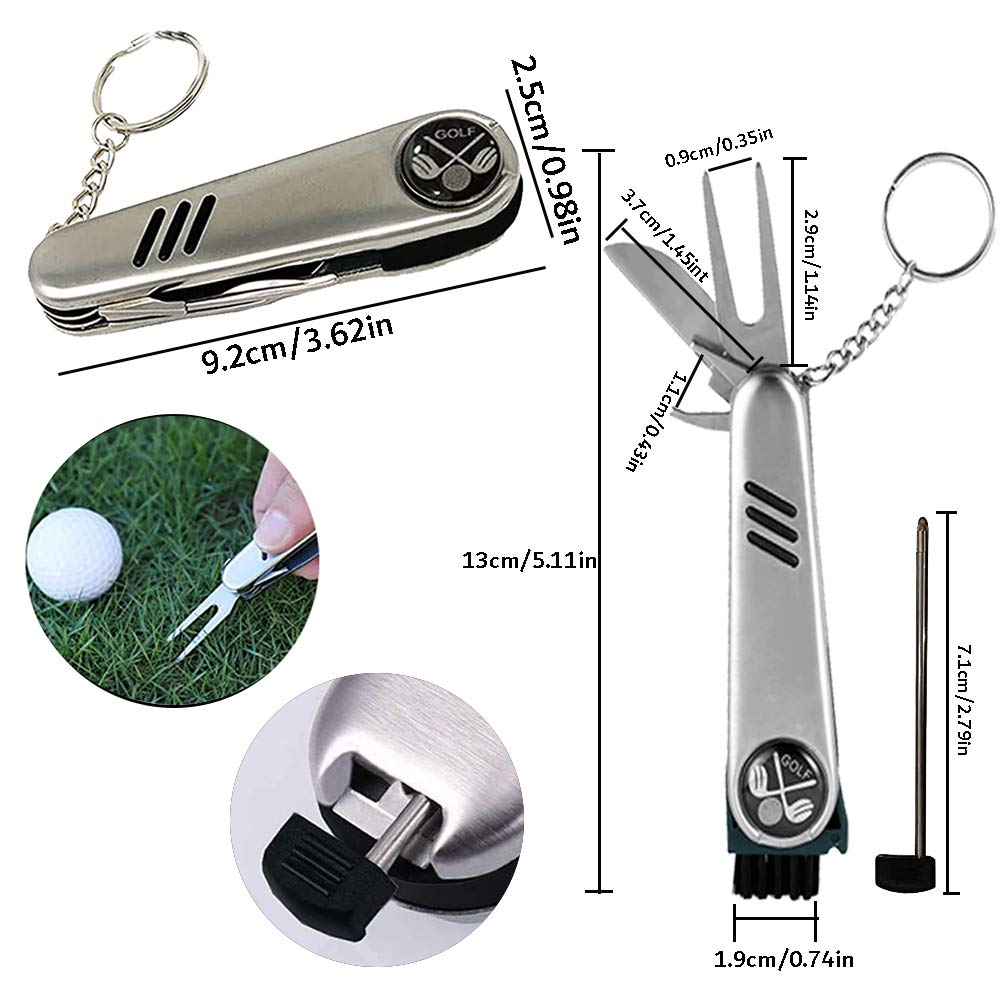 Kit di Accessori da Golf, Spazzola per Mazze da Golf, Asciugamano da Golf, Strumento di Riparazione con marcatore per Palline, Adatto per Pulire Le Attrezzature da Golf