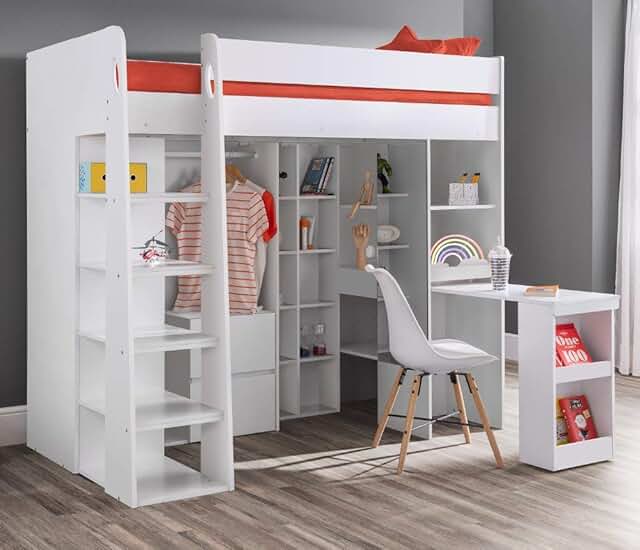 Amazon.co.uk high sleeper bed with desk and wardrobe