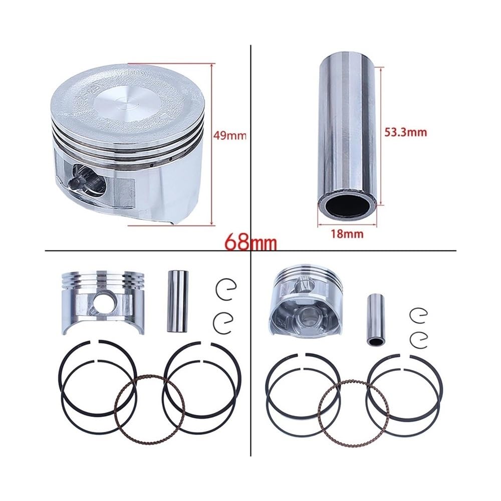 Kit Completo de Juntas de biela y pistón de 68 mm for Motor GX160 de 6,5 HP, Repuesto for cortacésped.