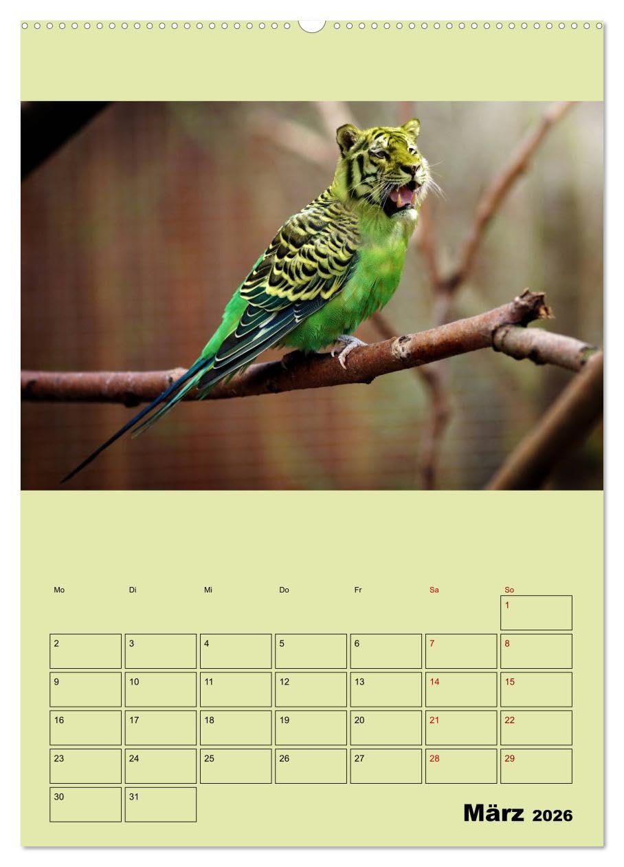 Seltsame Tiere - da stimmt doch was nicht... (hochwertiger Premium Wandkalender 2026 DIN A2 hoch), Kunstdruck in Hochglanz: Fantasiewesen, geboren aus erstaunlichen Bildmanipulationen (CALVENDO Tiere)