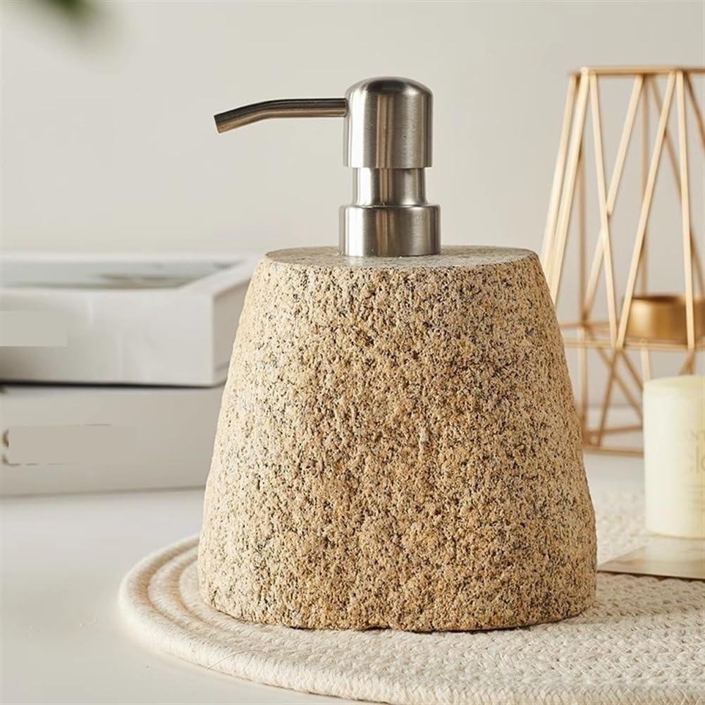 Soap Dispenser Vintage Stone Lotion Bottle Handmade Dispenser Bathroom Press Bottle Soap Dispenser