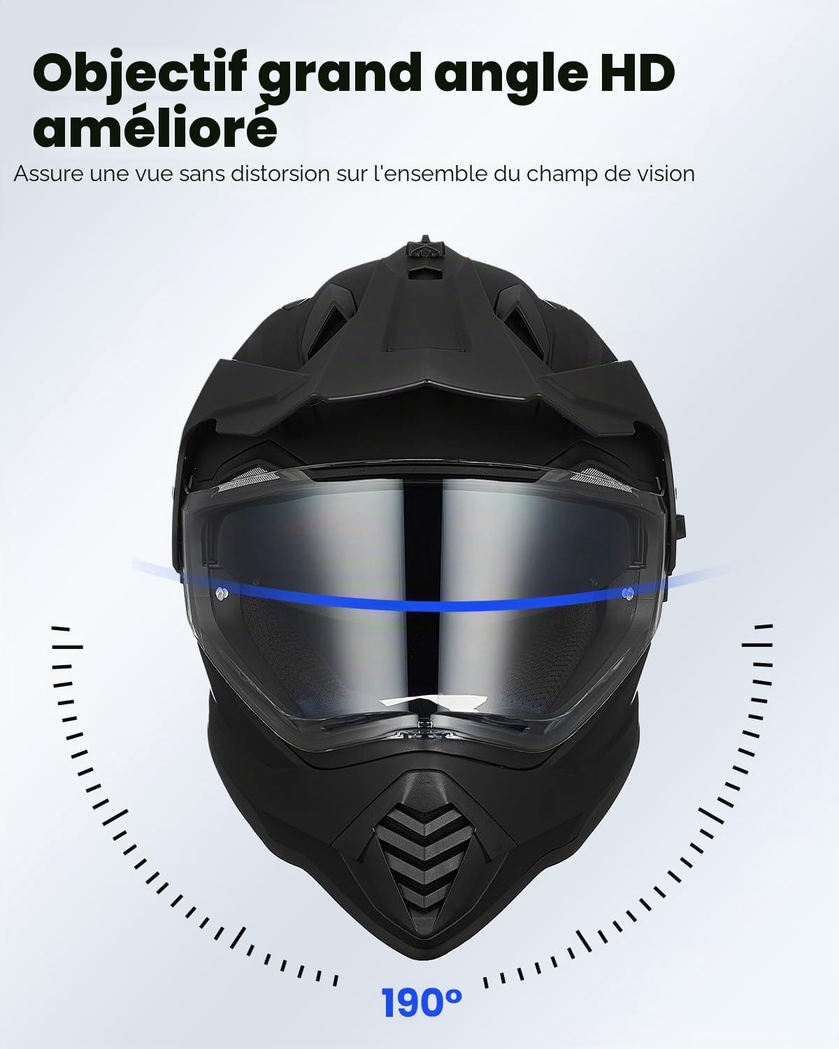 ILM Casque Moto Cross Homme Femme Offroad ECE Homologué VTT avec Double visière DH Enduro Quad Motocross WS902