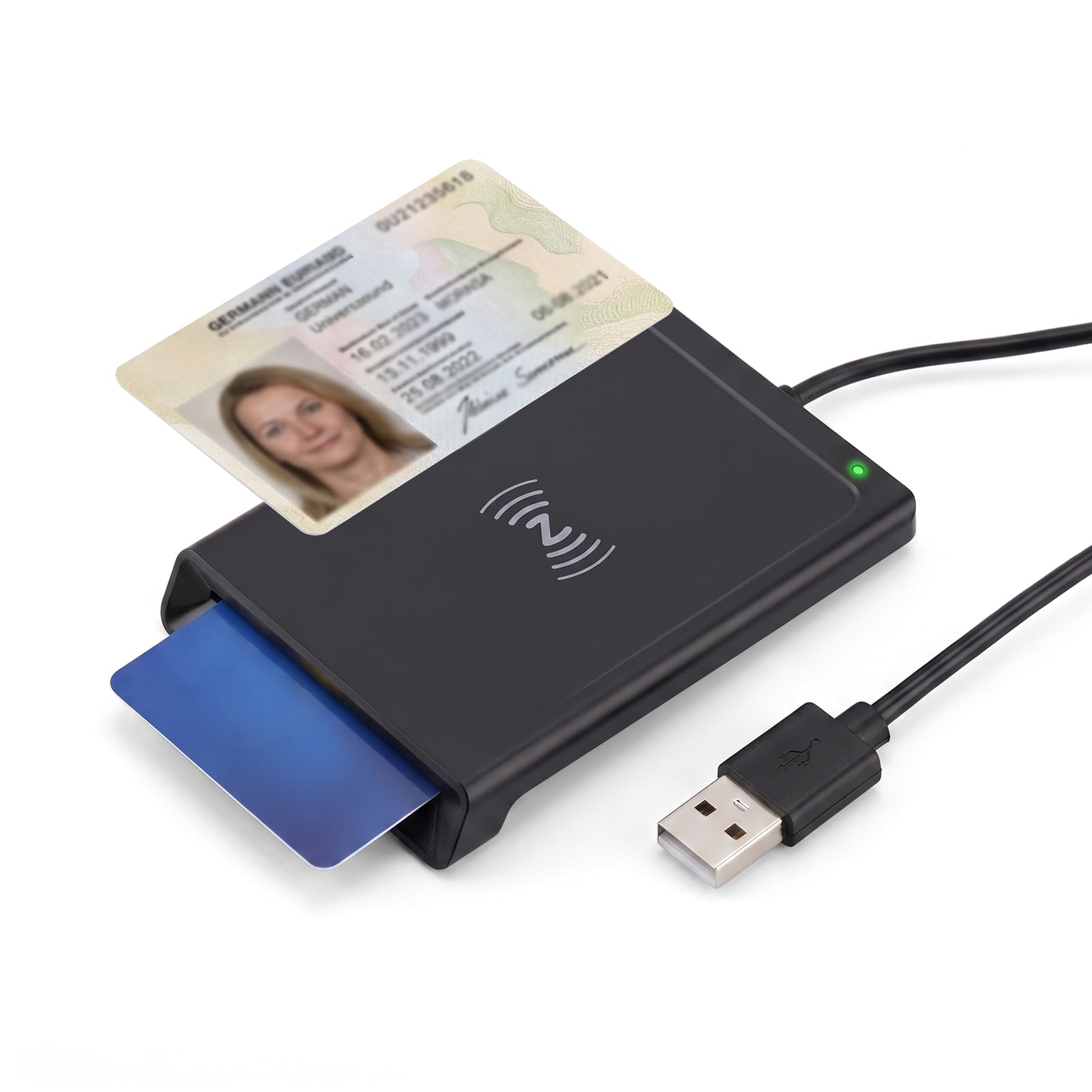 Lector de Tarjetas Inteligentes USB con NFC para ID, Cable de 95 cm