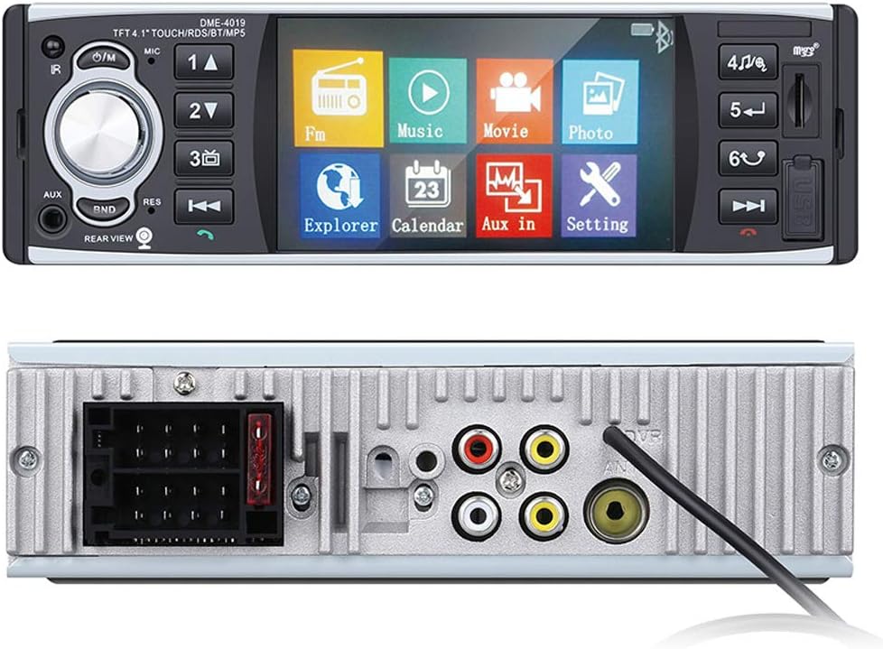 Front and rear view of PolarLander DME-4019 Car MP5 Player