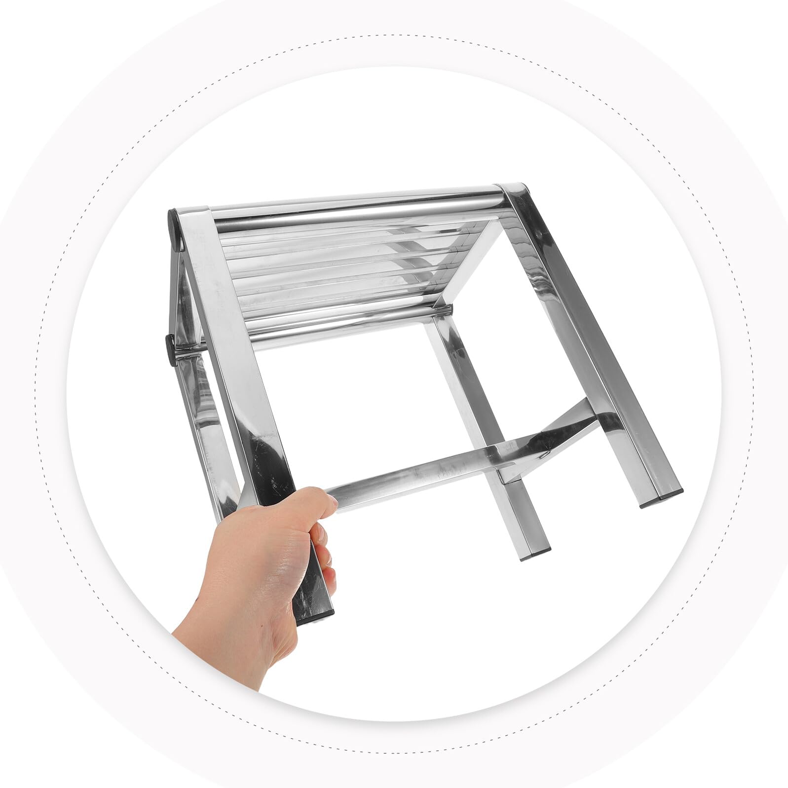 IMIKEYA Sgabello da bagno in acciaio inox e antiscivolo, panca compatta per doccia e cucina, sedile resistente 31 x 20 x 30 cm, adatto per casa, hotel e camera da letto