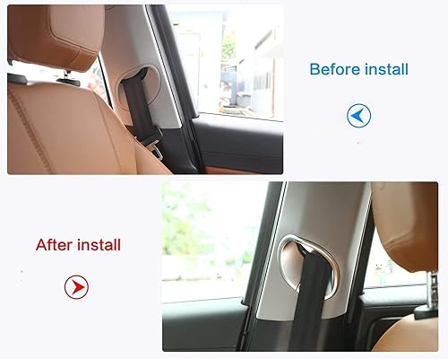 Miniatura 2 de YIWANG Cubierta de cinturón de seguridad frontal interior ABS cromado estilo fibra de carbono 2 piezas para Alfa Romeo Giulia 2016-2020 Accesorios