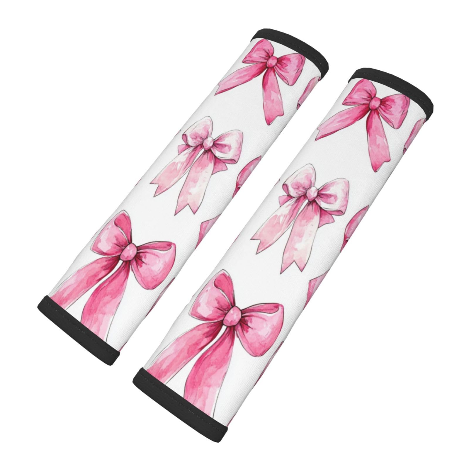 Watercolor Style 9 Pink Bows Car Seat Belt Cover 2 Pack Seatbelt Strap Shoulder Pad Protector Universal Comfort for Car