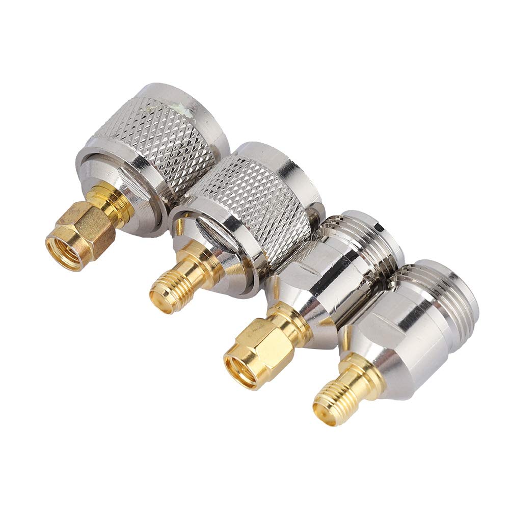 4 szt. adapter SMA na N, wtyczka N / gniazdo na gniazdo SMA, wtyczka koncentryczna, adapter RF, adapter wtykowy do anteny, urządzenia WLAN, kabla koncentrycznego, zewnętrznej anteny WLAN itp.