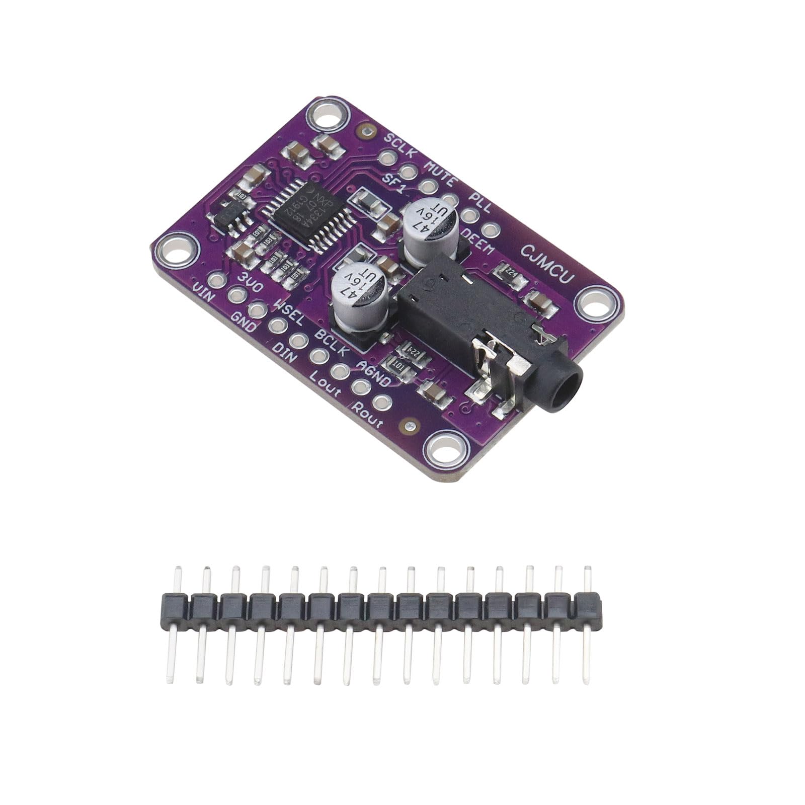 OTOTEC MCU-1334 UDA1334A Module Board I2S Stereo Decoder DAC Audio Media Player Decoder Interface Compatible with A/rduino 3.3V-5V