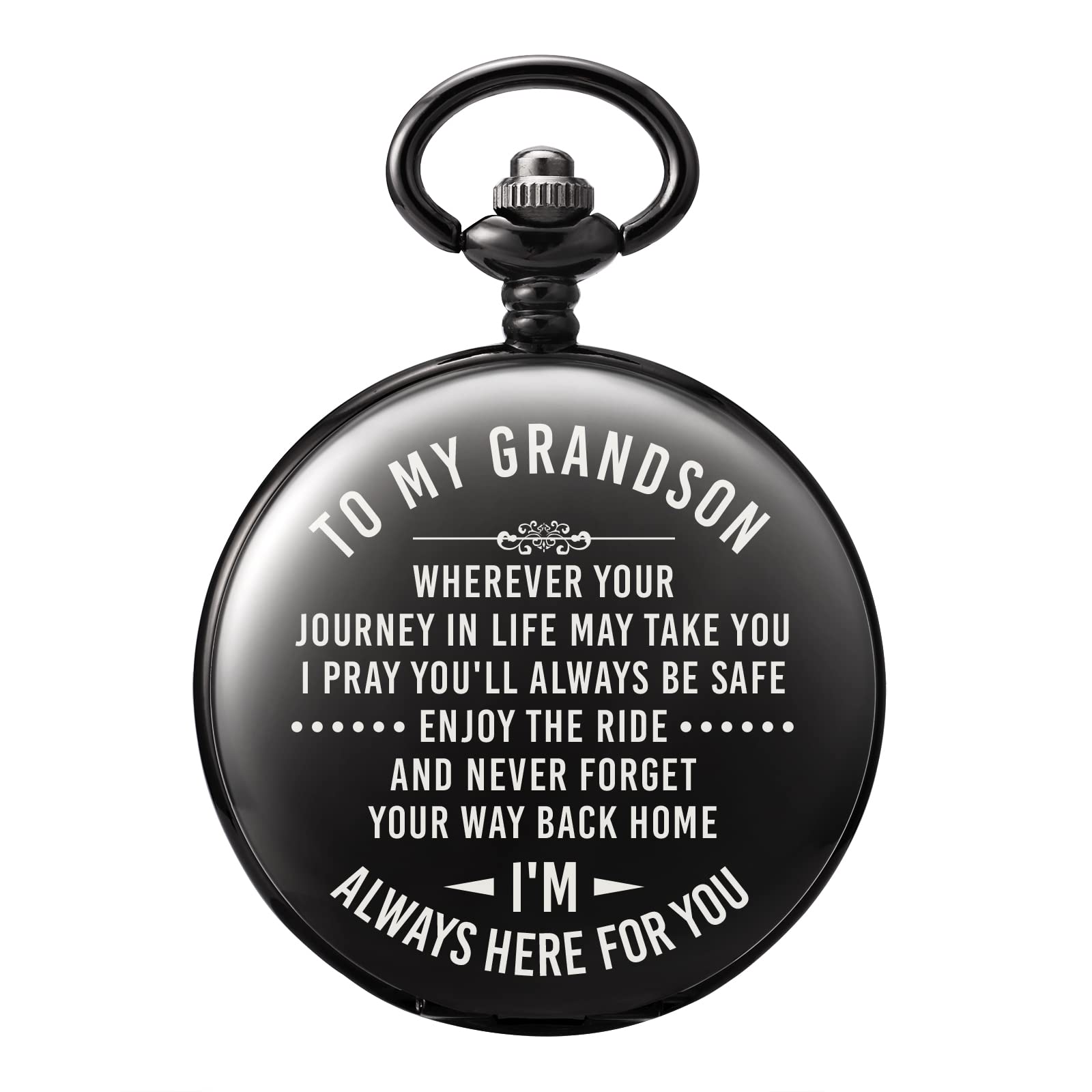 treeweto Mens Engraved Pocket Watch Gifts from Grandpa Grandma, Unique Birthday Gift Ideas for Grandson, Graduation Gifts for Him, Present for Boys Men-picture-21