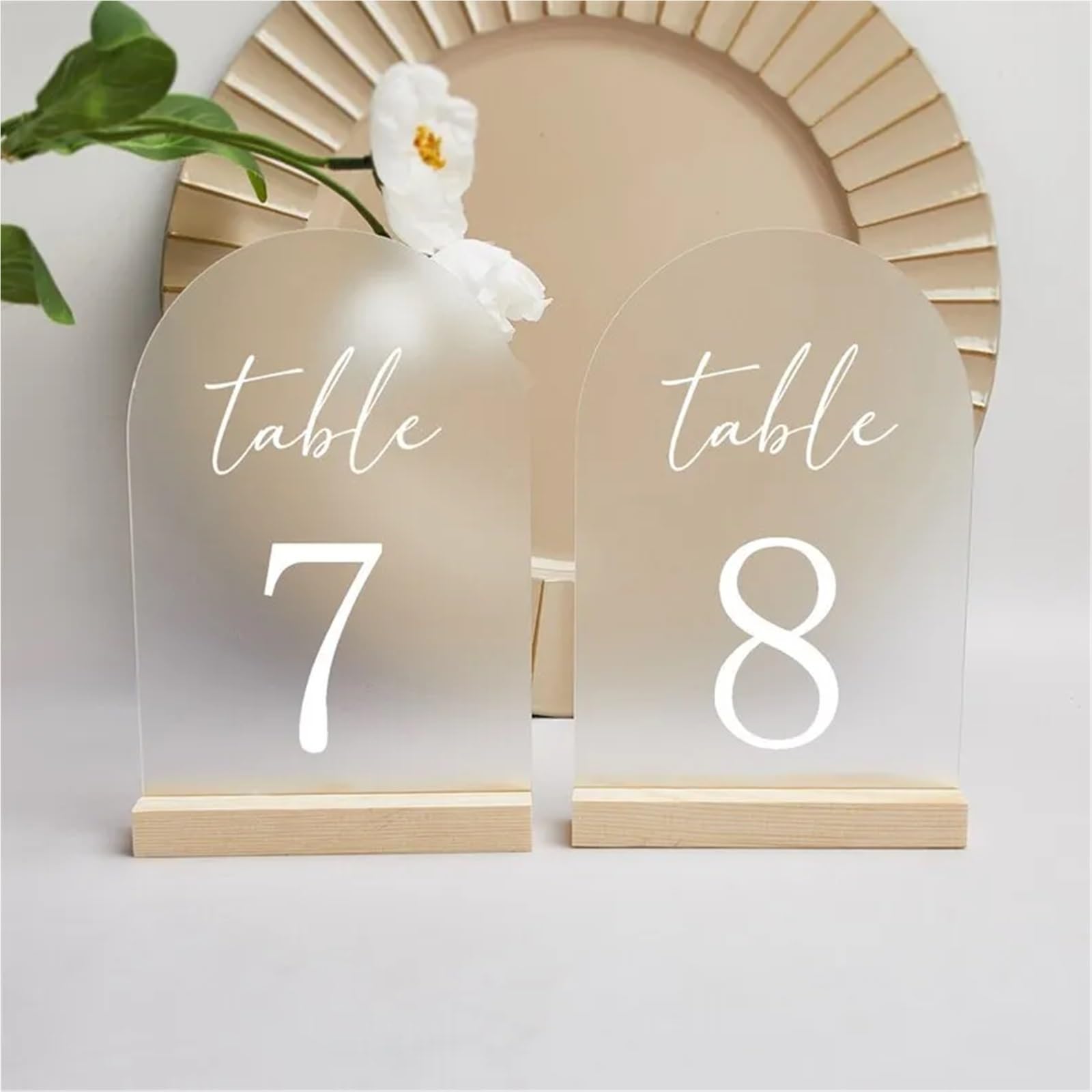 10 Uds. Números de mesa con arco for boda soporte madera decoración recepción arqueada esmerilada, letreros, fiesta Para Restaurantes