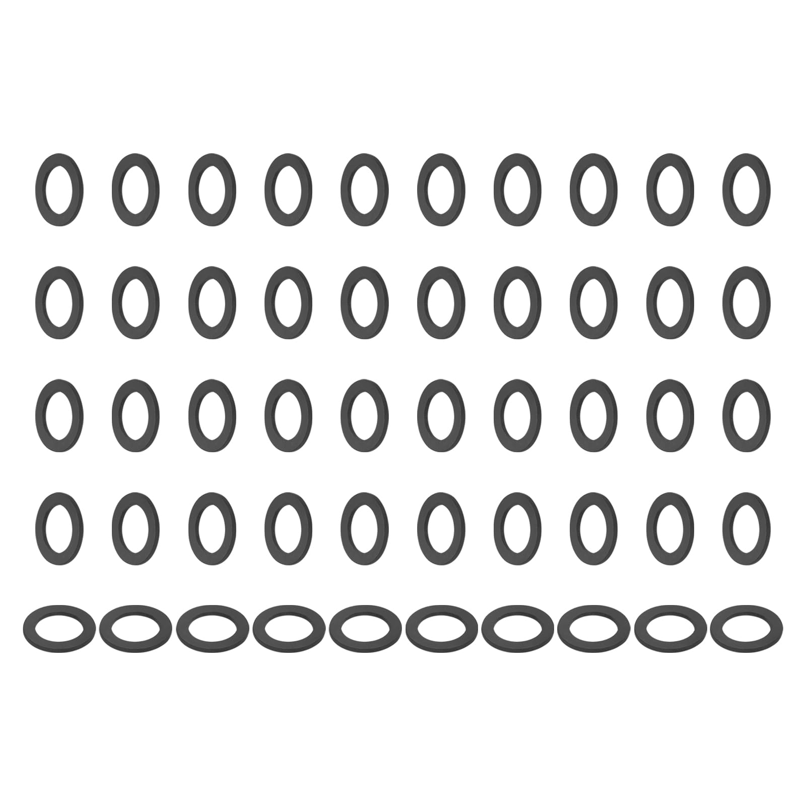 PATIKIL 50 Pcs Flat Rubber Washers 0.98" ID 1.54" OD 0.1" Thickness Sealing Rubber Spacer Gasket for Bolts Faucets Screws Hose Plumbing Black