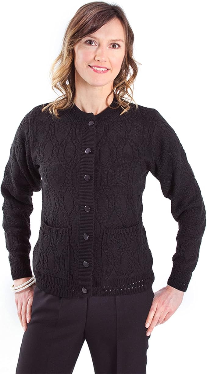 Fashion Friendly Ladies Cardigan Black Extra Large (22/24)