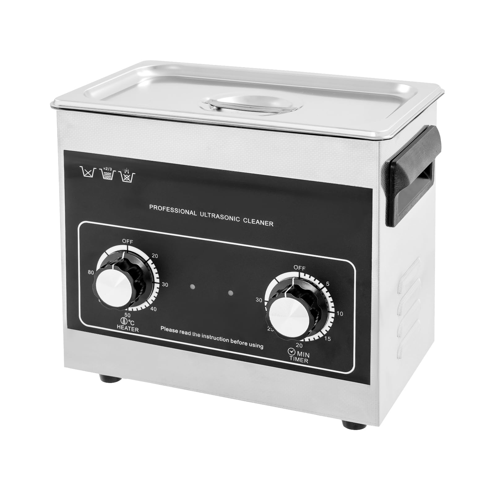 3.2L Knaufmodell Ultraschall-Schmuckreinigungsmaschine mit Heizung und Timer, Edelstahl-Ultraschall-Reinigungsmaschine, Ultraschallmaschine mit Knopfsteuerung für Schmuckgläser
