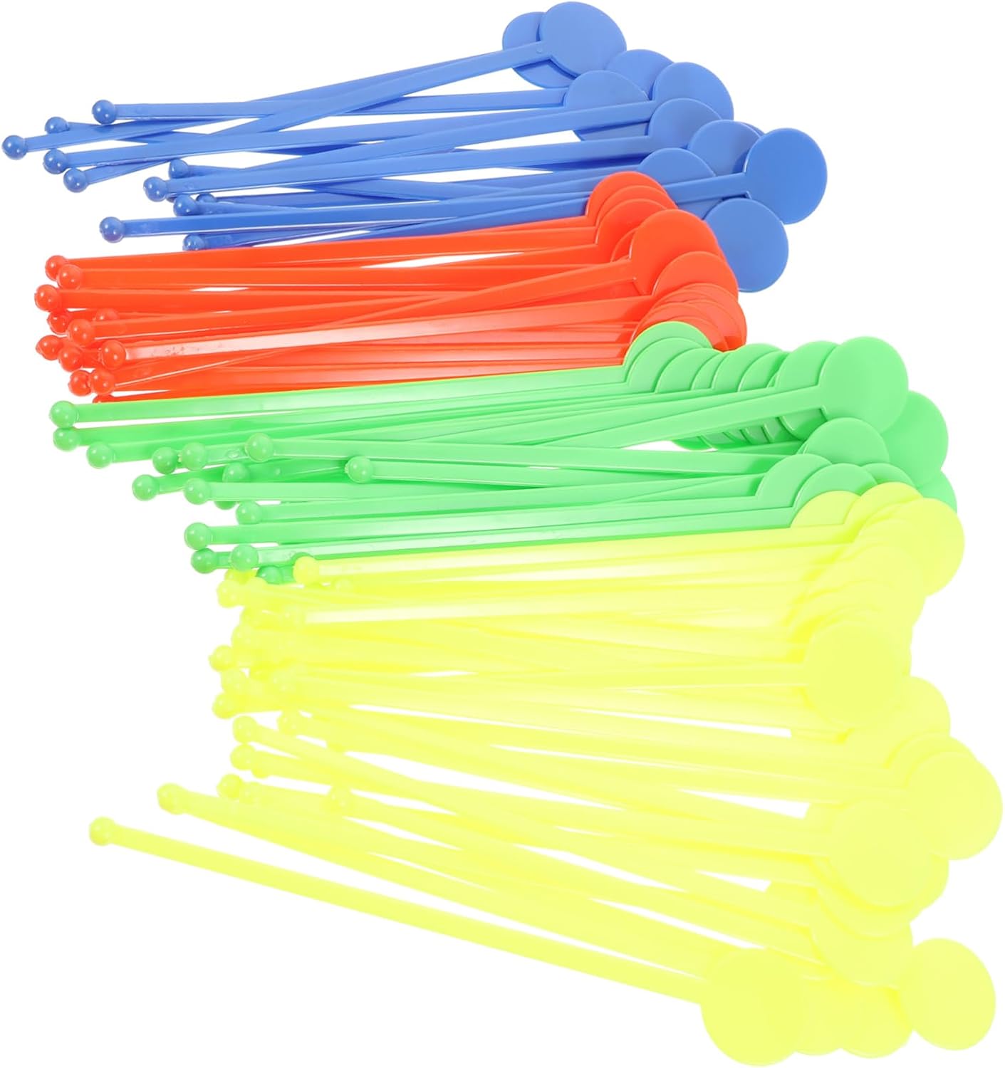400pcs Acrylic Swizzle Sticks Round Head Stirrers for Coffee Juice Cocktails Random Colors