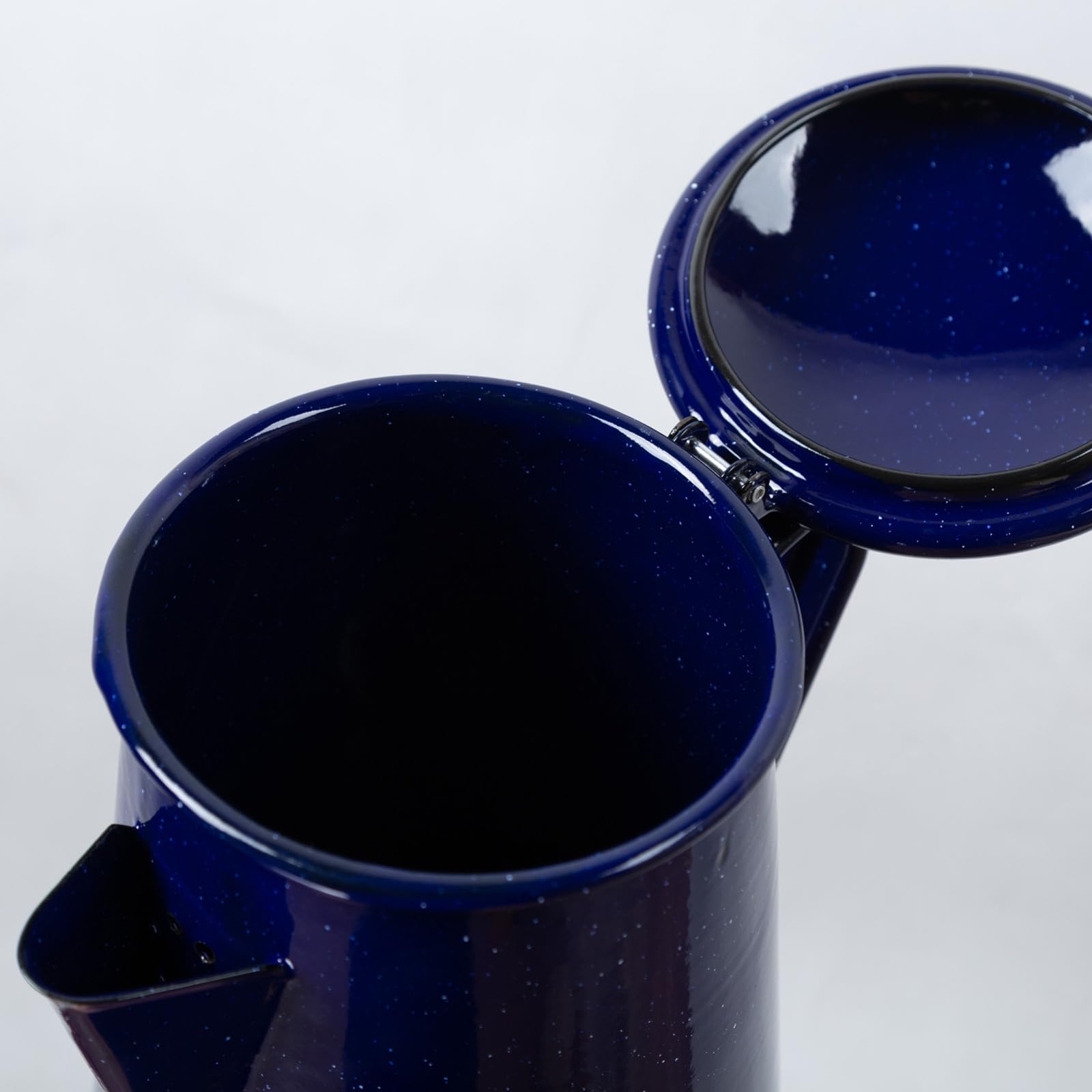 Caffettiera smaltata vintage blu maculata per conservare l'acqua del tè Caldaia per interni cucina campeggio all'aperto smaltato