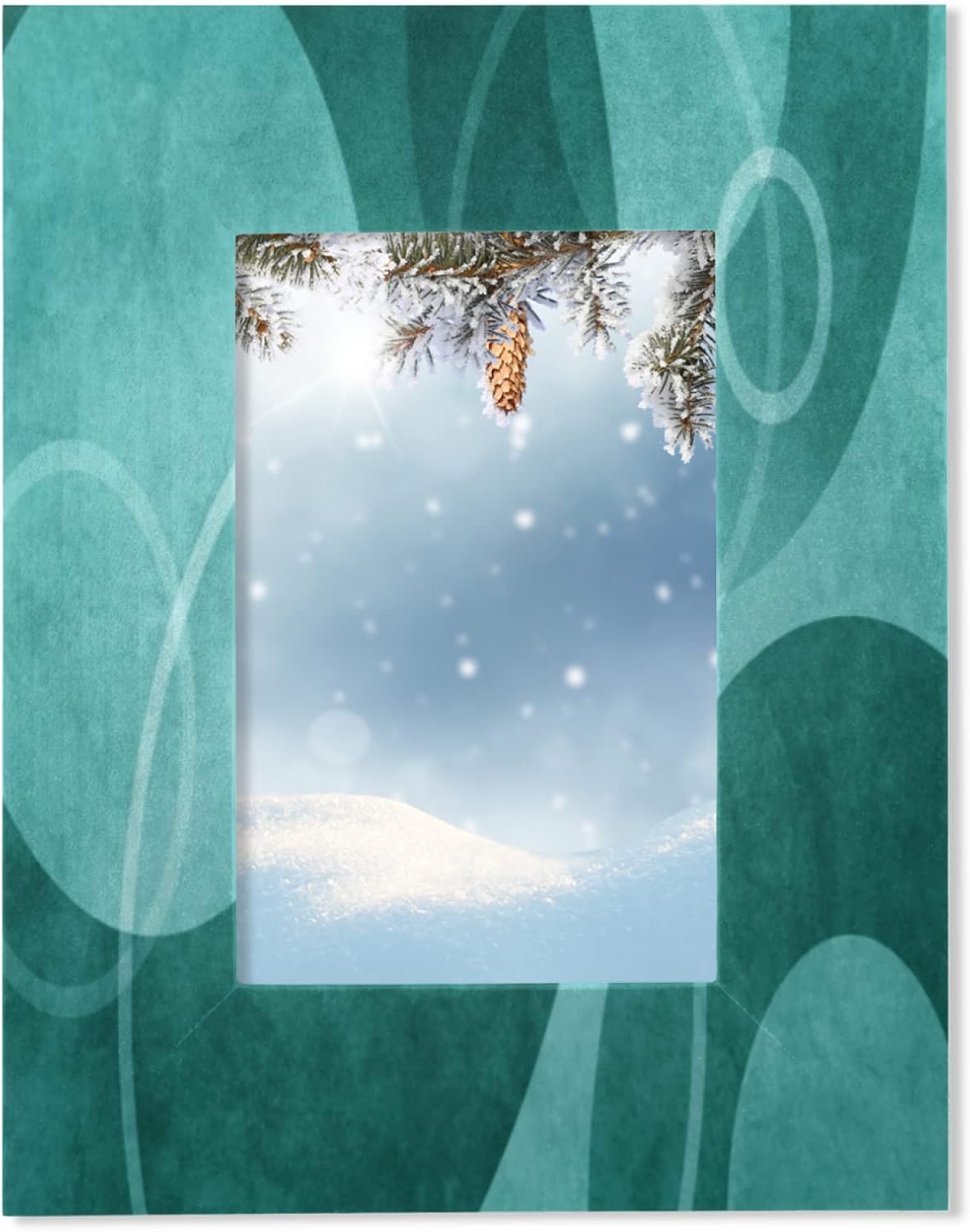 Blue Green Teal 4x6 Picture Frame Wood Photo Display Without Mat Photo