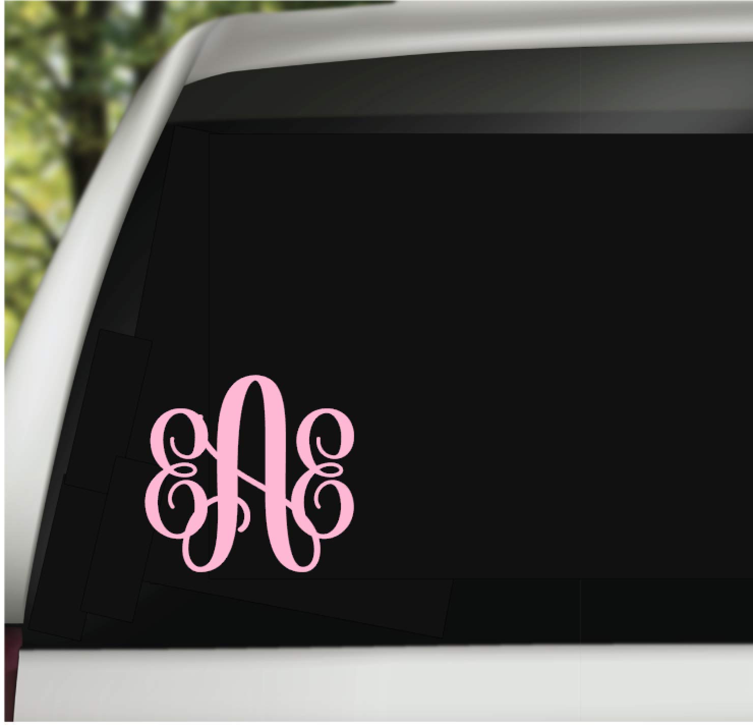 Monogram Vinyl Decal Sticker - Personalized for Car Windows, Tumblers, Laptops - Choose Color, Size