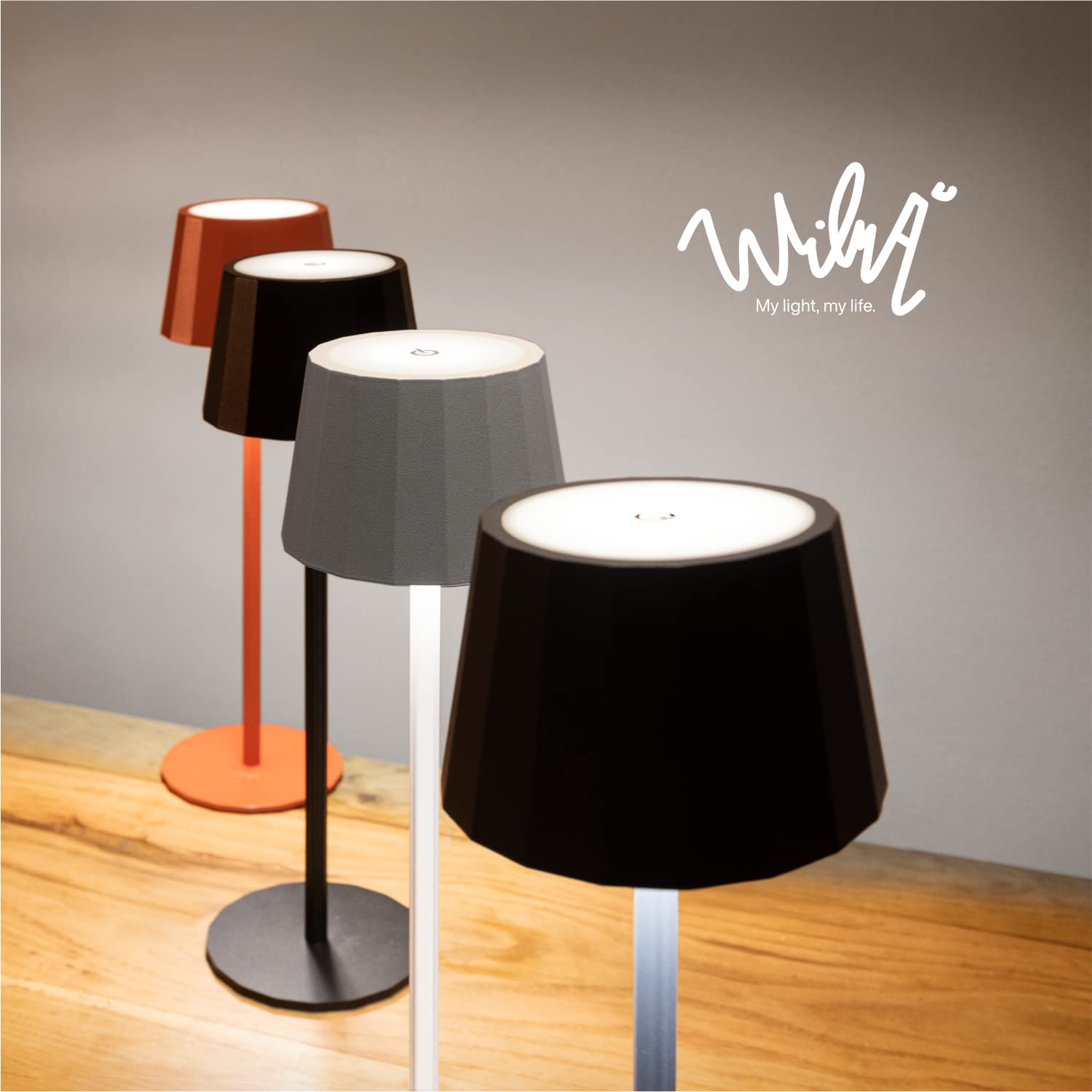 Classic Lampada da Tavolo Design Senza Fili Impermeabile IP54 in Alluminio Autonomia 23 Ore, Lampada Dimmerabile Led Senza Fili Ricaricabile con Touch Control, 5200 mAh (Antracite)