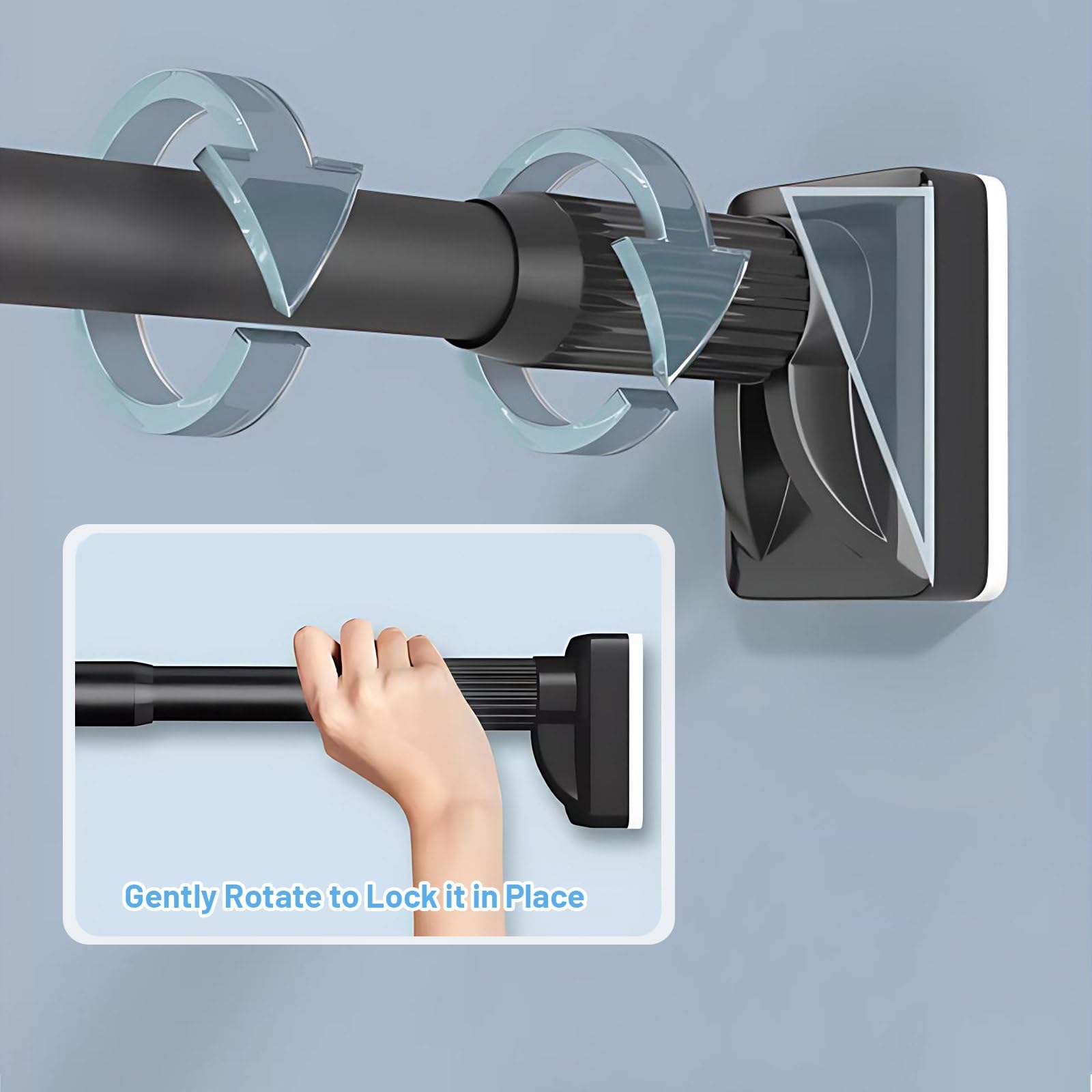 Tringle de Rideau de Douche Réglable 40-350 cm Barre Télescopique Extensible Tringle à Rideaux Tension Sans Percage pour Salle de Bain Cuisine Porte(Silver,160-250cm/62"-98")