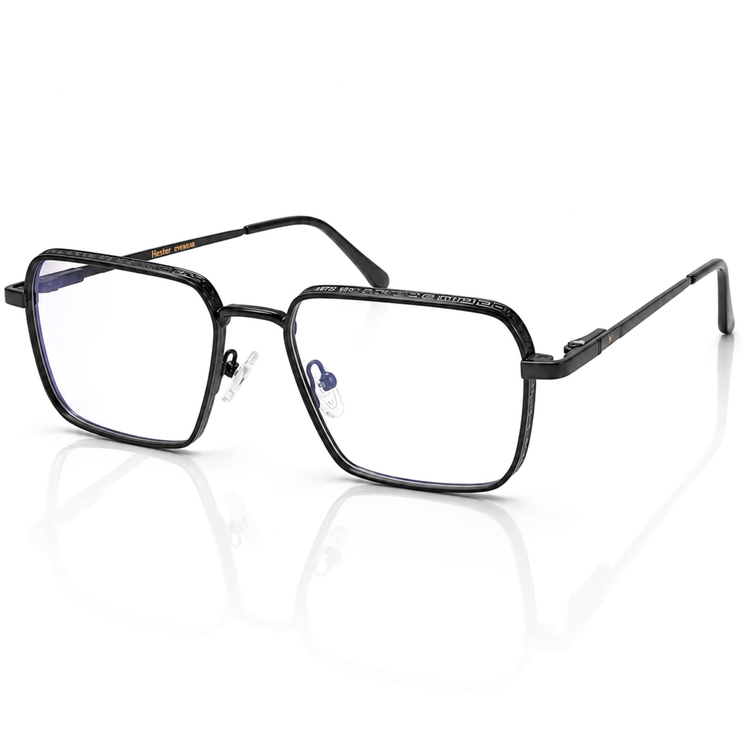 Hester Zero Power Blue Cut Glasses | Anti Glare UV Protection | Metal Frame | Engraving Rim Design, Blue Light Blocking Eyeglasses-picture-21